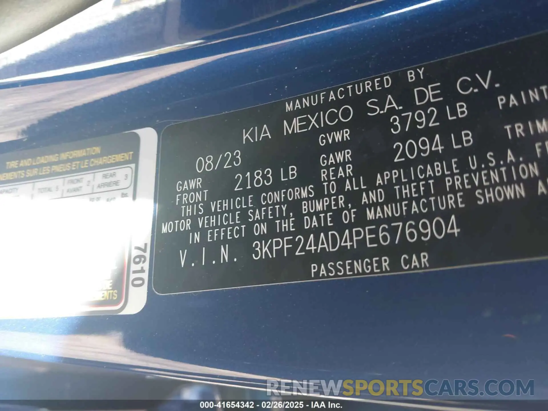 9 Photograph of a damaged car 3KPF24AD4PE676904 KIA FORTE 2023