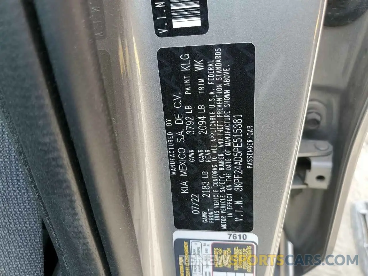 12 Photograph of a damaged car 3KPF24AD5PE515381 KIA FORTE 2023