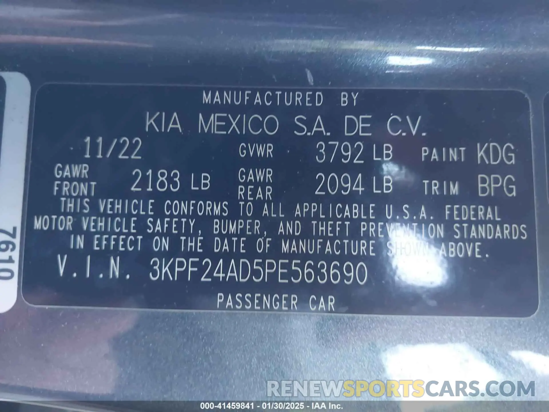 9 Photograph of a damaged car 3KPF24AD5PE563690 KIA FORTE 2023