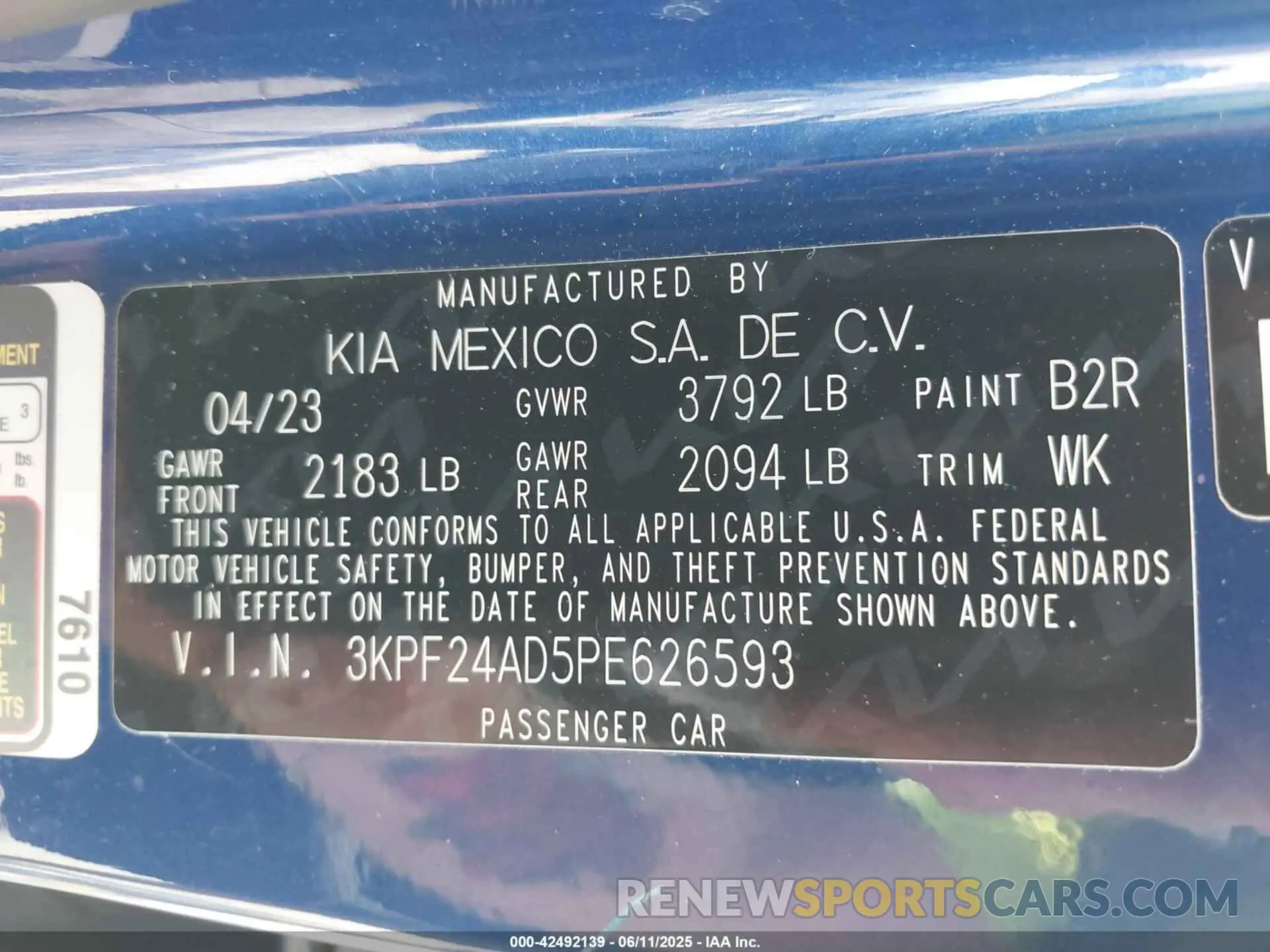 9 Photograph of a damaged car 3KPF24AD5PE626593 KIA FORTE 2023