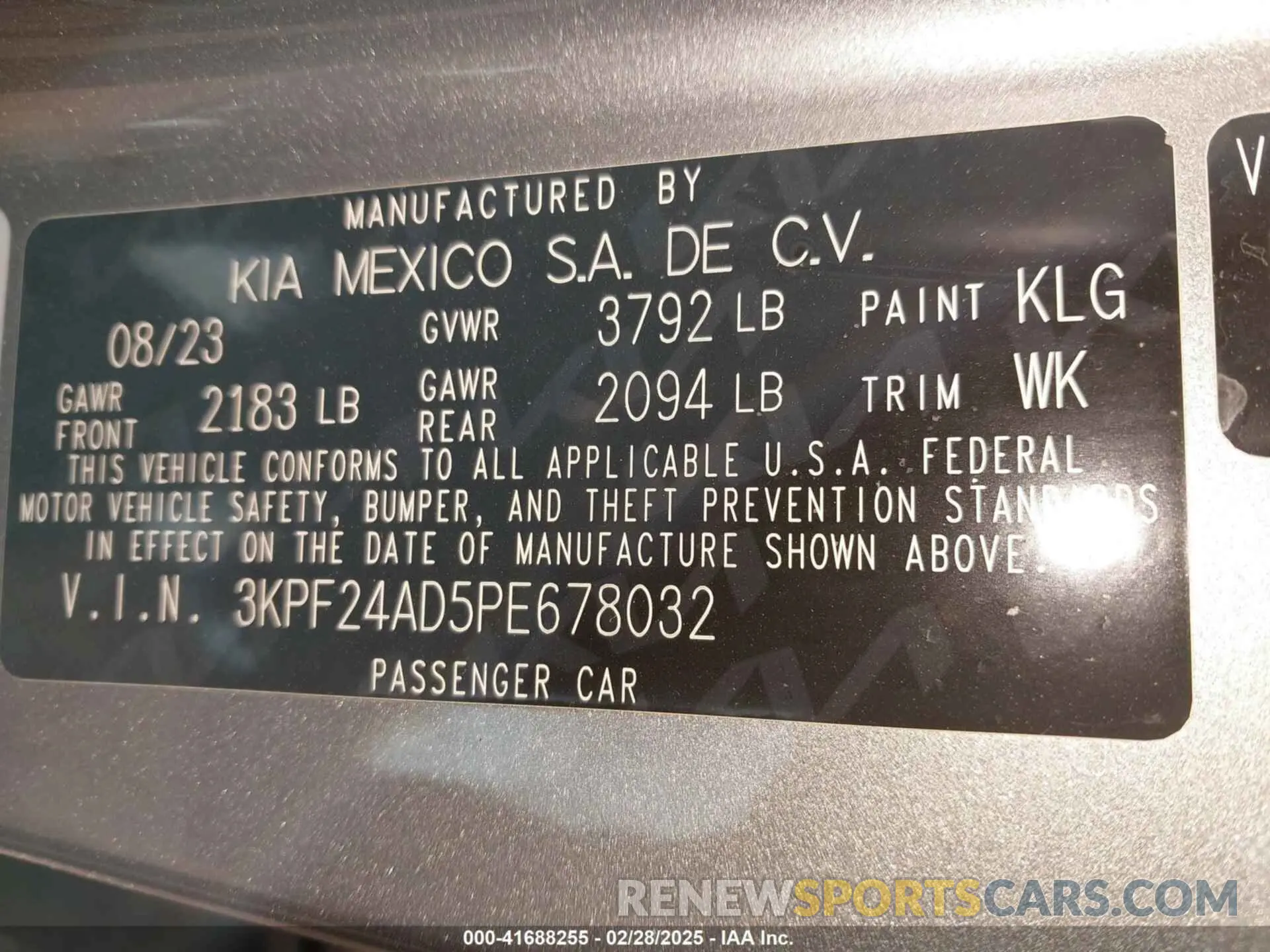 9 Photograph of a damaged car 3KPF24AD5PE678032 KIA FORTE 2023