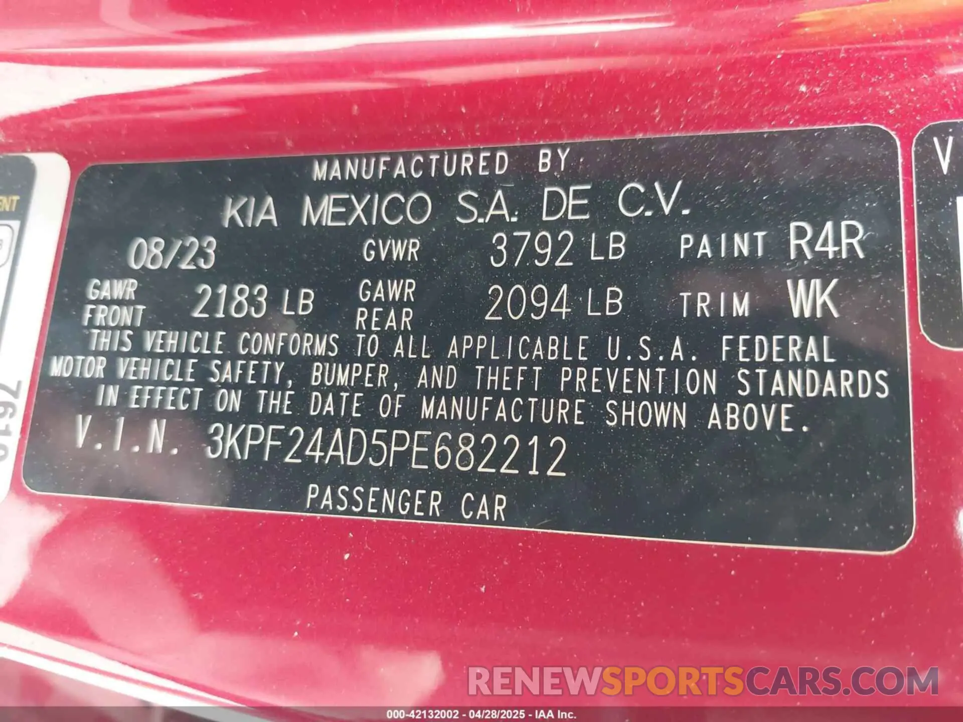 9 Photograph of a damaged car 3KPF24AD5PE682212 KIA FORTE 2023