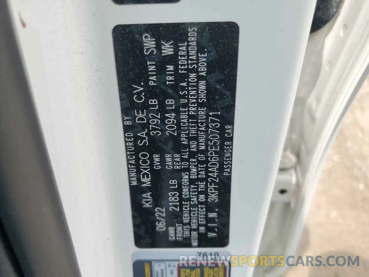 12 Photograph of a damaged car 3KPF24AD6PE507371 KIA FORTE 2023