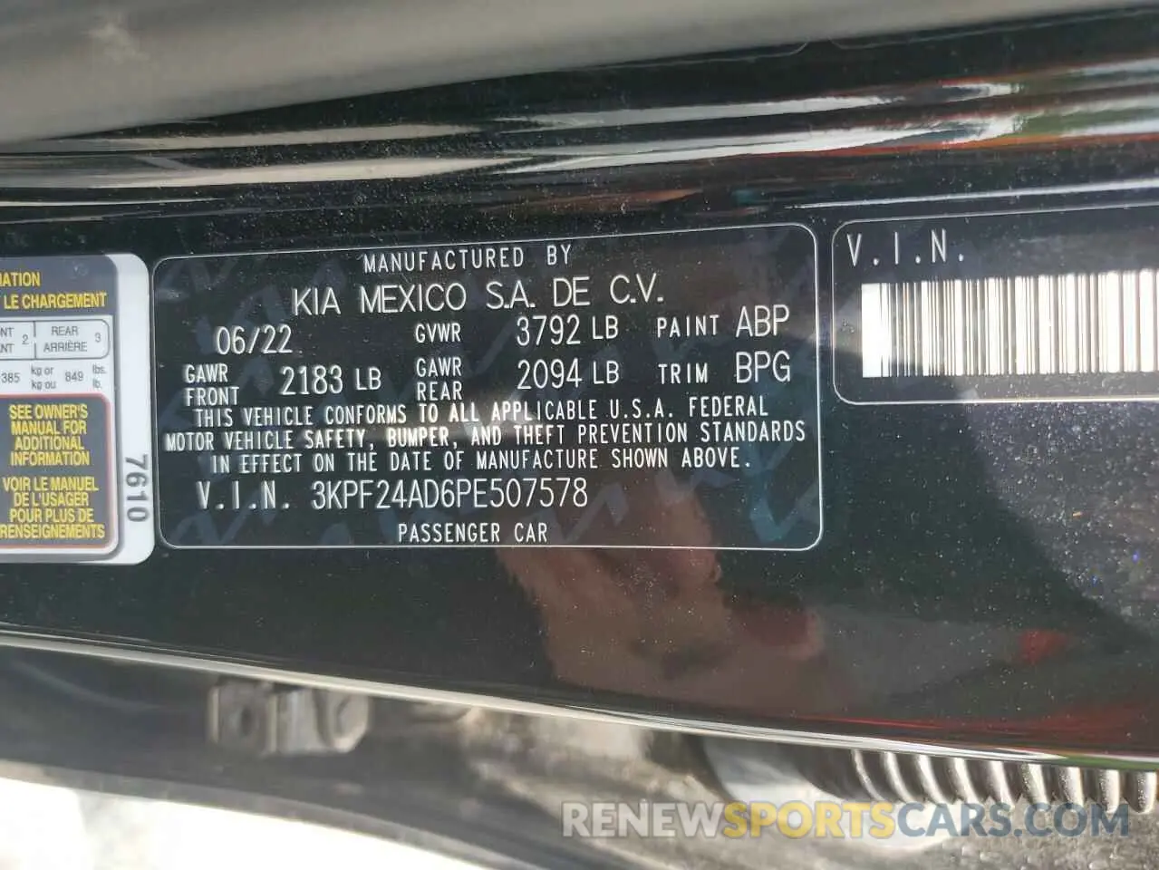 12 Photograph of a damaged car 3KPF24AD6PE507578 KIA FORTE 2023