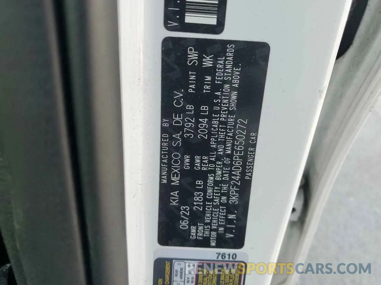 13 Photograph of a damaged car 3KPF24AD6PE650272 KIA FORTE 2023