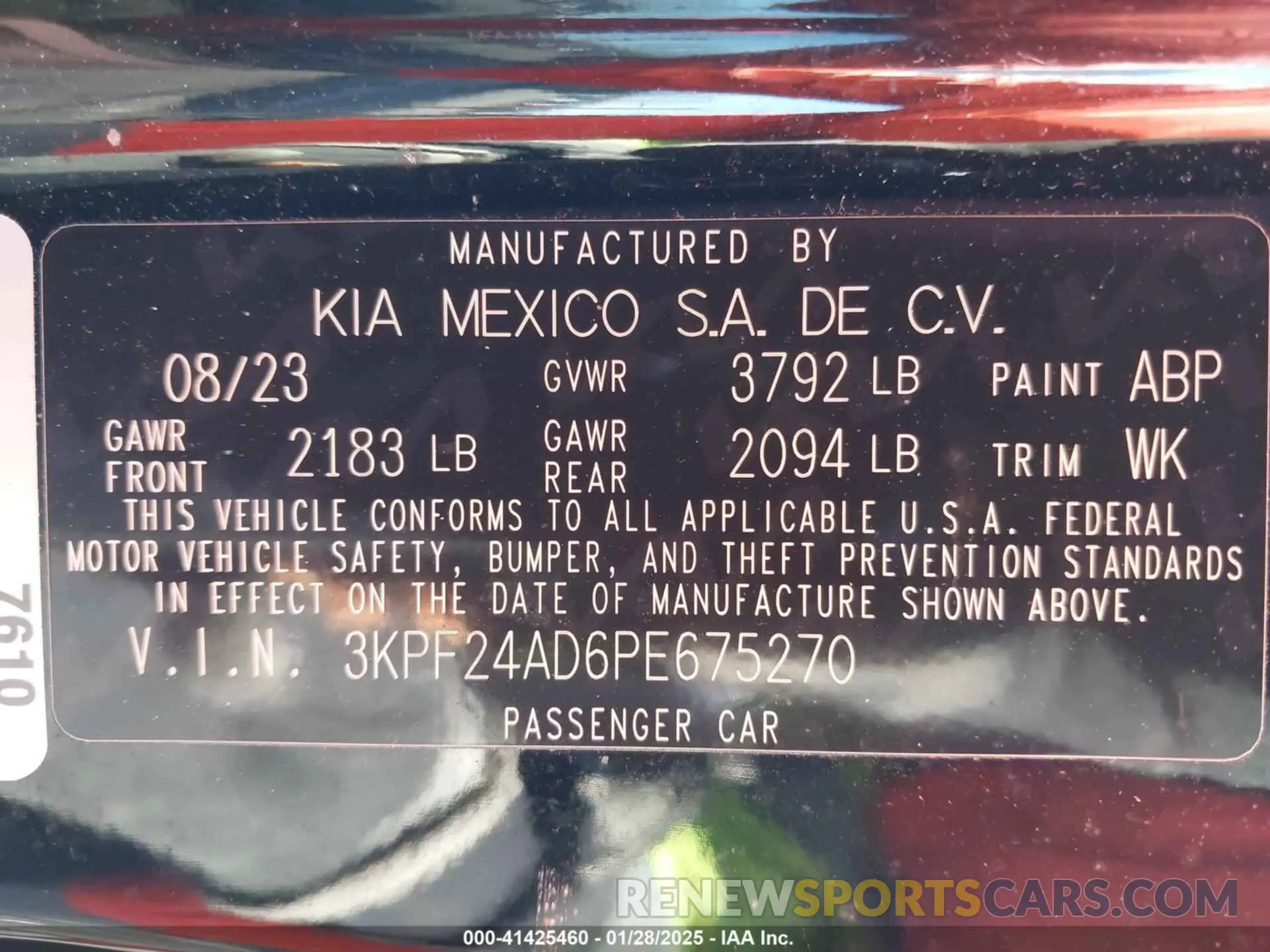 9 Photograph of a damaged car 3KPF24AD6PE675270 KIA FORTE 2023
