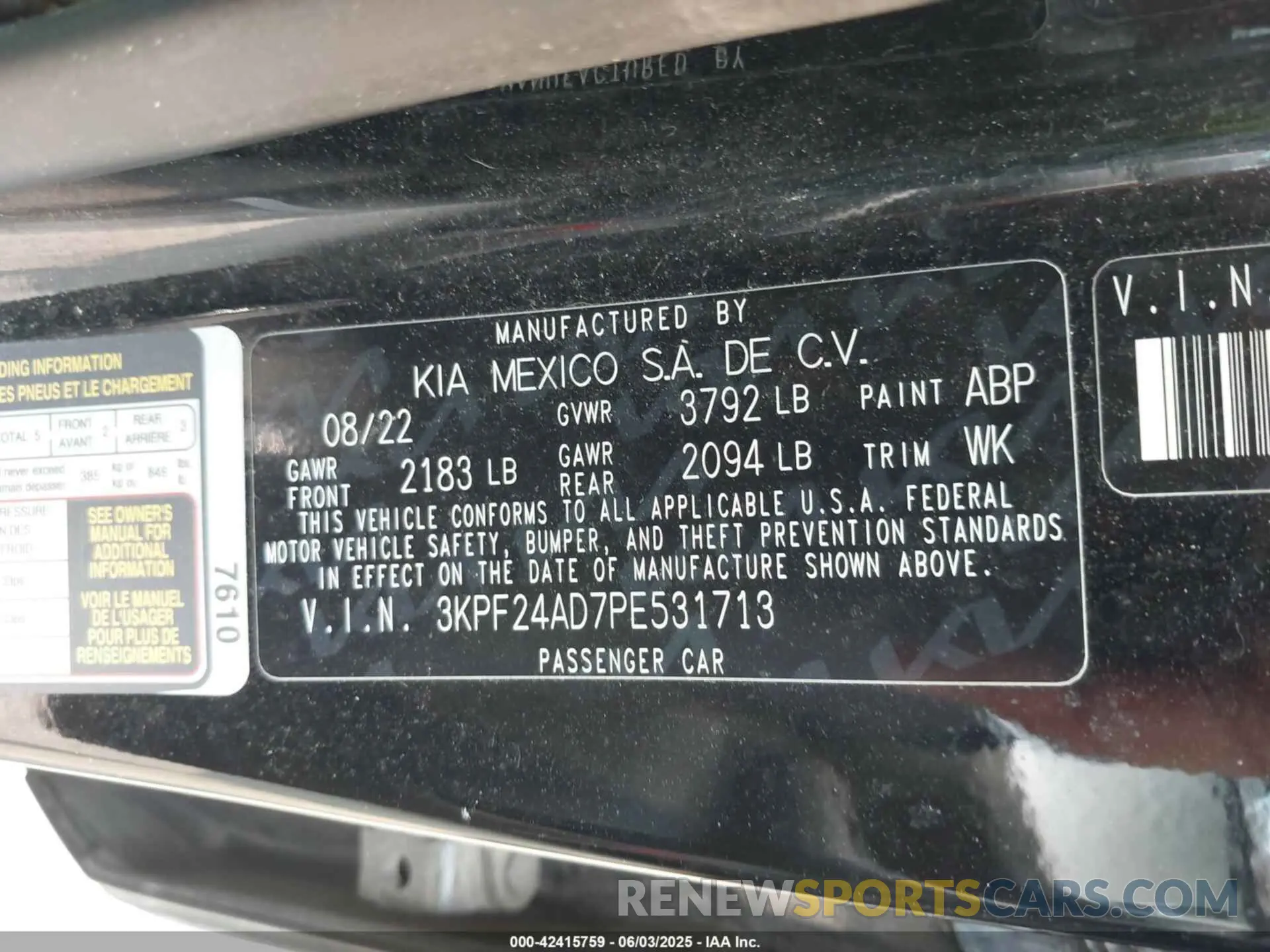 9 Photograph of a damaged car 3KPF24AD7PE531713 KIA FORTE 2023