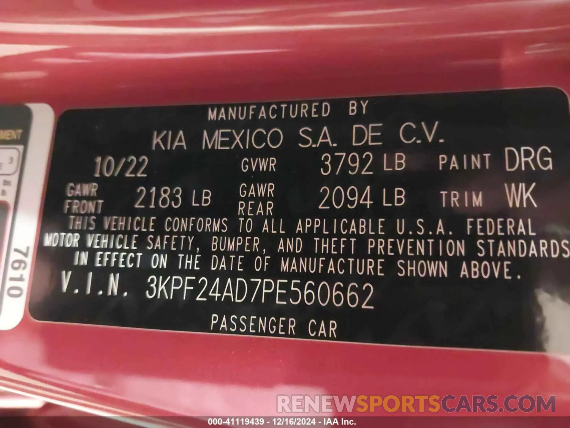 9 Photograph of a damaged car 3KPF24AD7PE560662 KIA FORTE 2023