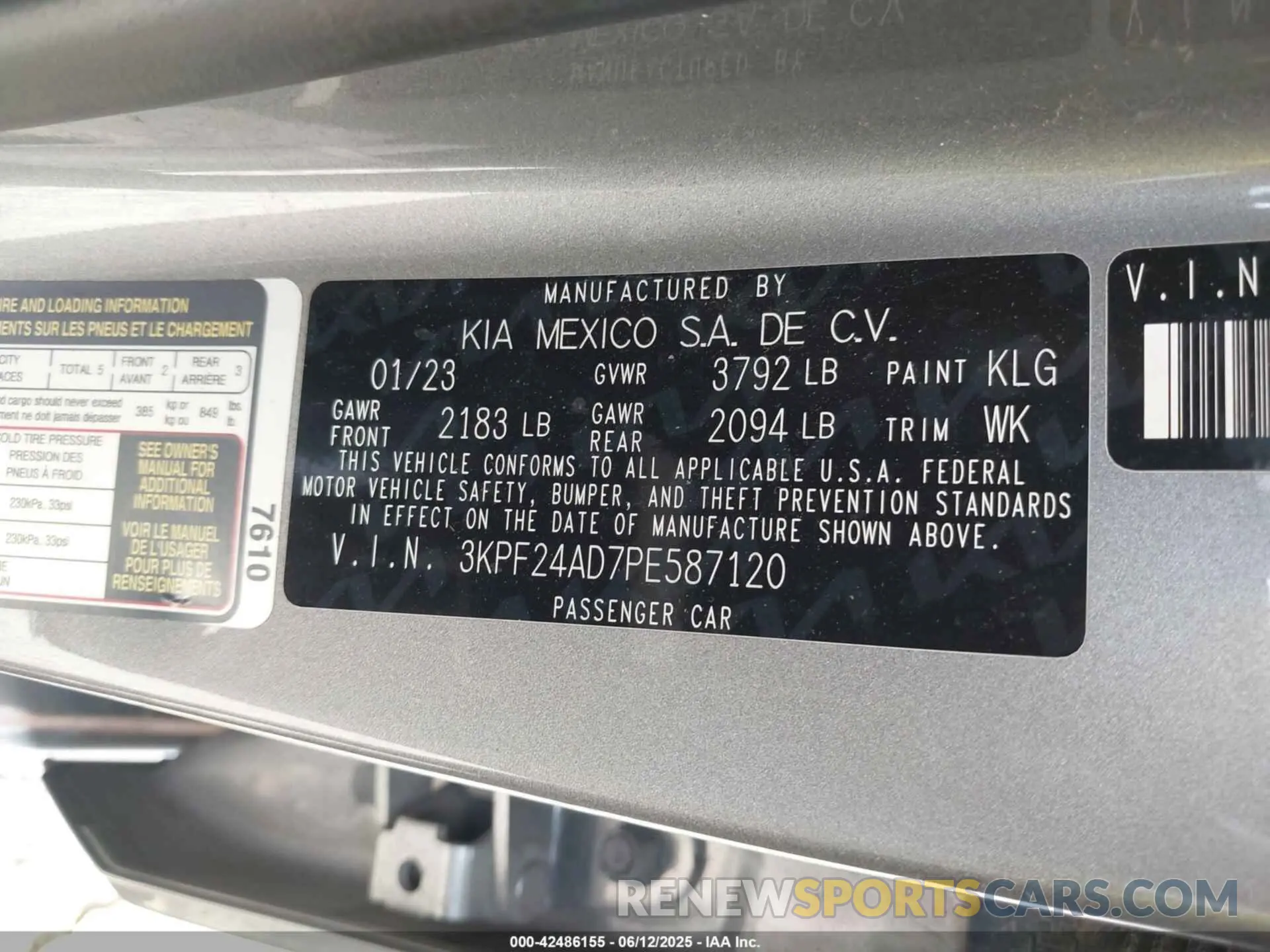 9 Photograph of a damaged car 3KPF24AD7PE587120 KIA FORTE 2023