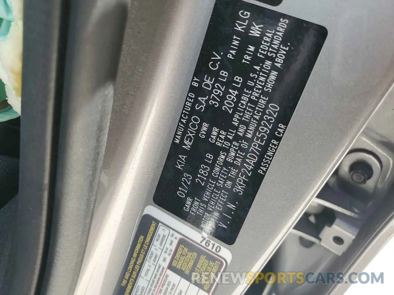 12 Photograph of a damaged car 3KPF24AD7PE592320 KIA FORTE 2023