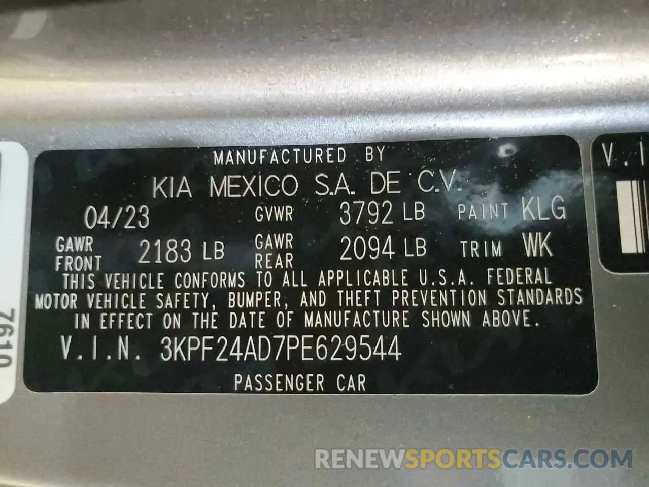 12 Photograph of a damaged car 3KPF24AD7PE629544 KIA FORTE 2023