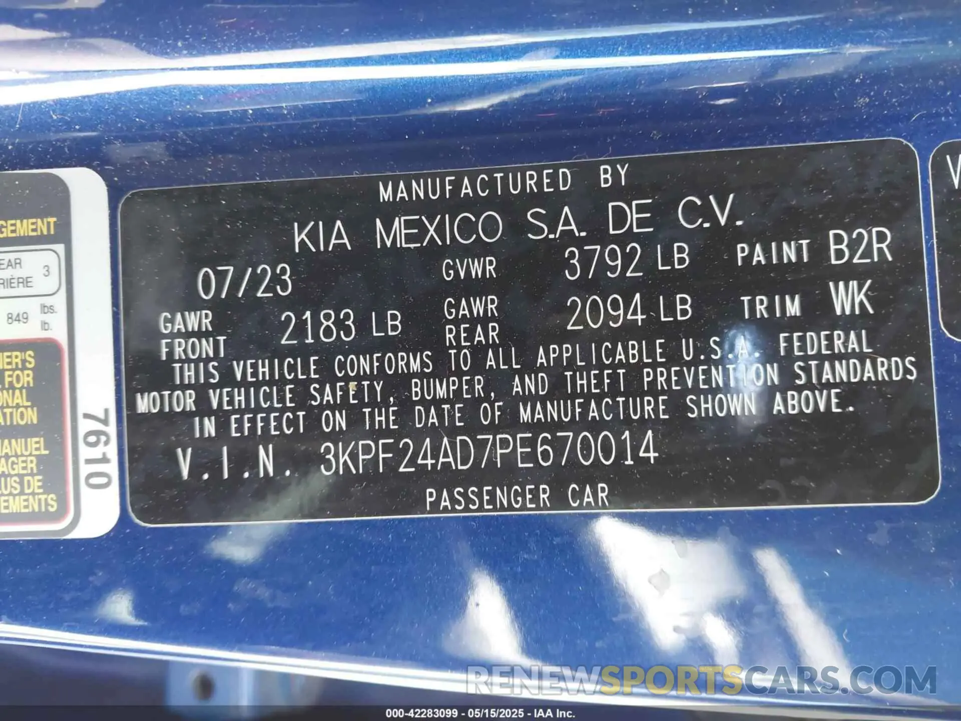 9 Photograph of a damaged car 3KPF24AD7PE670014 KIA FORTE 2023