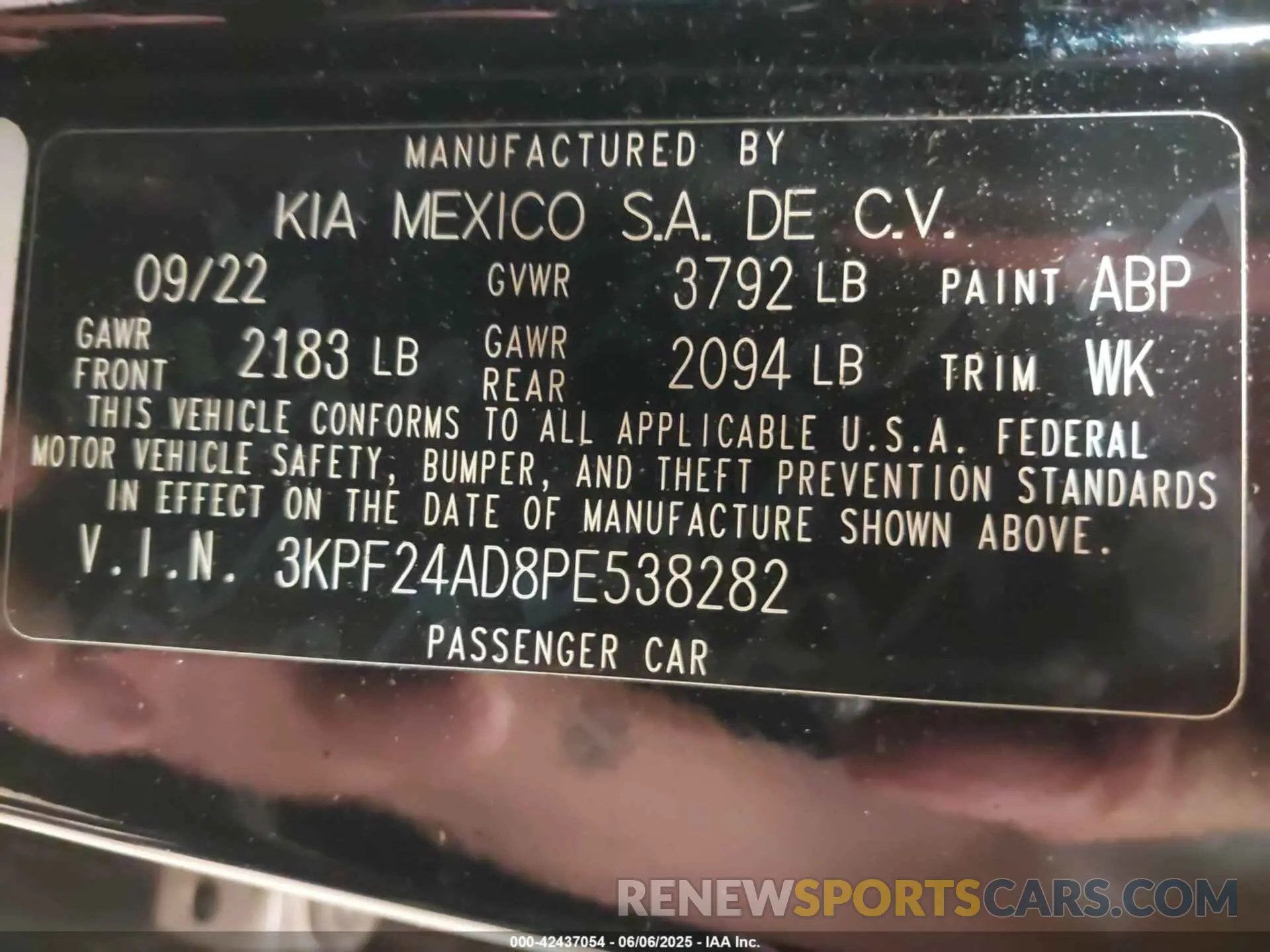 9 Photograph of a damaged car 3KPF24AD8PE538282 KIA FORTE 2023