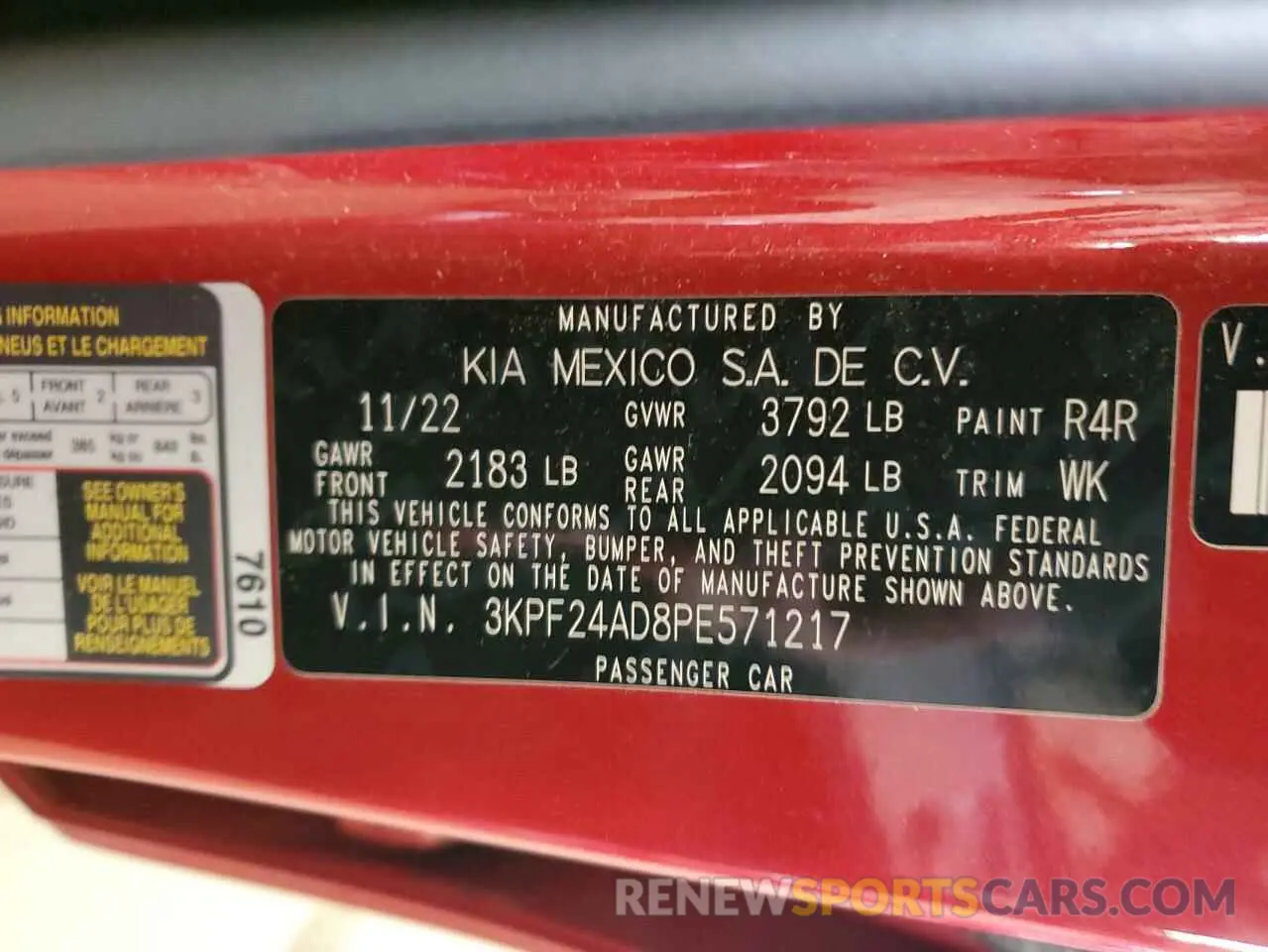 12 Photograph of a damaged car 3KPF24AD8PE571217 KIA FORTE 2023