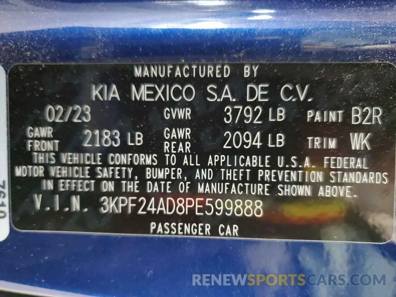 12 Photograph of a damaged car 3KPF24AD8PE599888 KIA FORTE 2023
