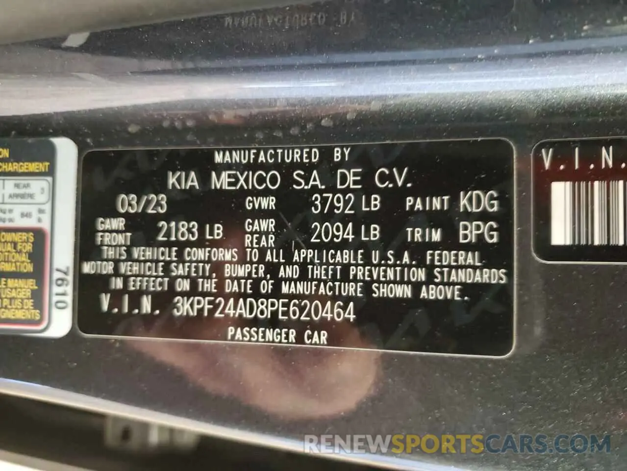 12 Photograph of a damaged car 3KPF24AD8PE620464 KIA FORTE 2023