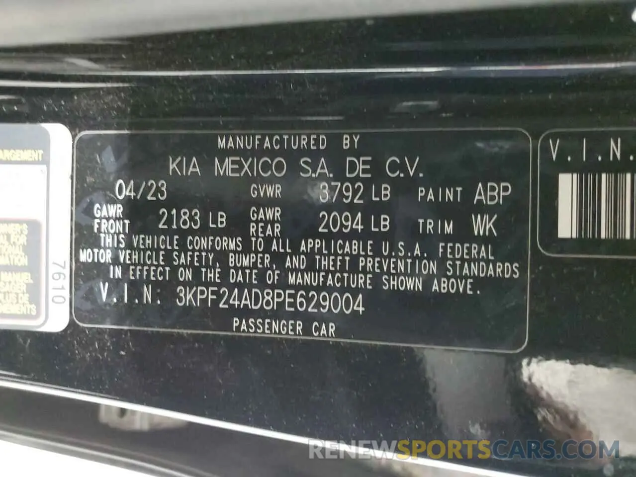13 Photograph of a damaged car 3KPF24AD8PE629004 KIA FORTE 2023
