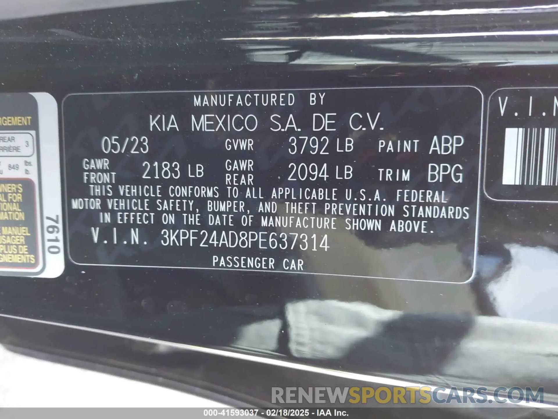 9 Photograph of a damaged car 3KPF24AD8PE637314 KIA FORTE 2023