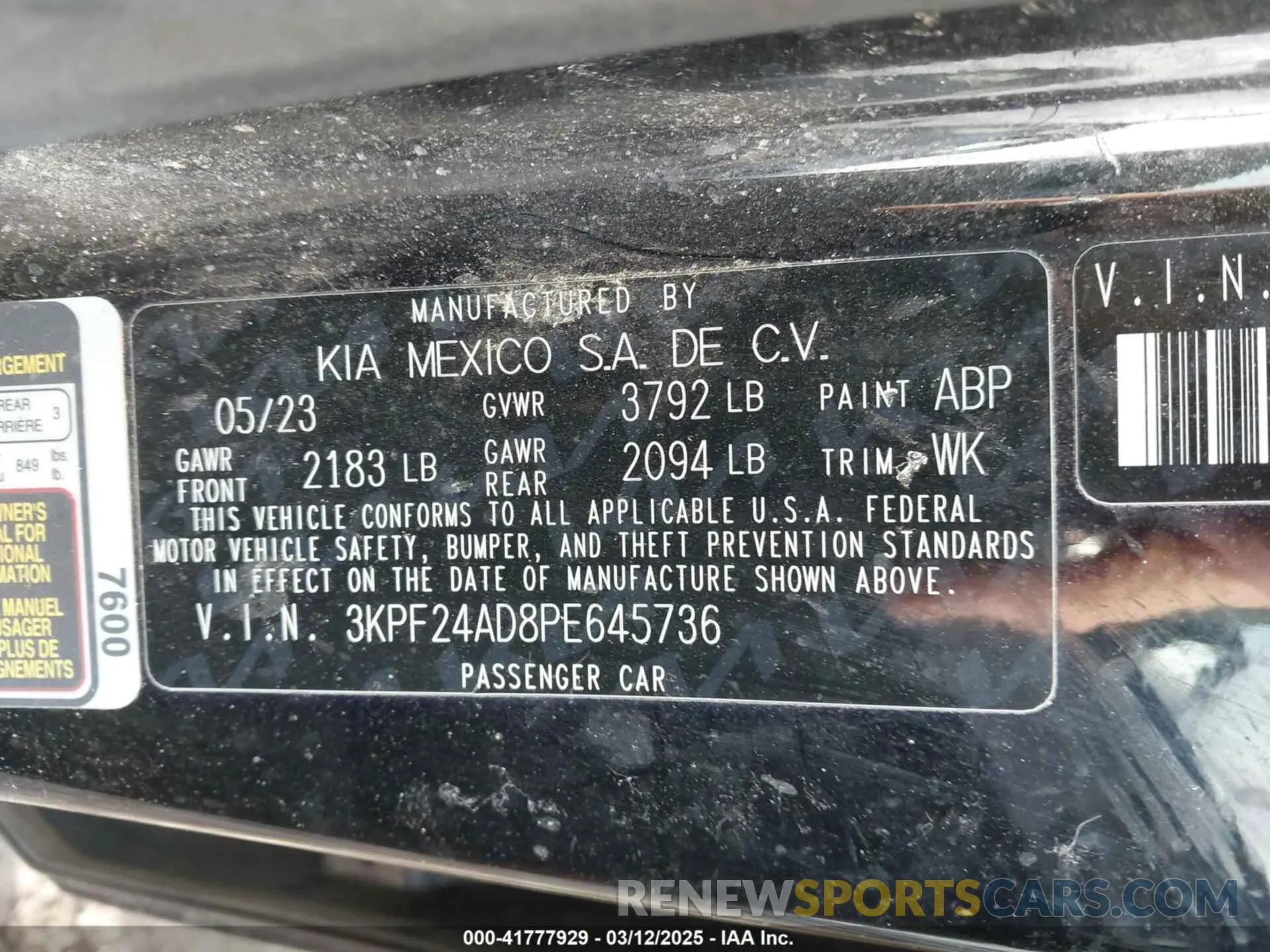 9 Photograph of a damaged car 3KPF24AD8PE645736 KIA FORTE 2023