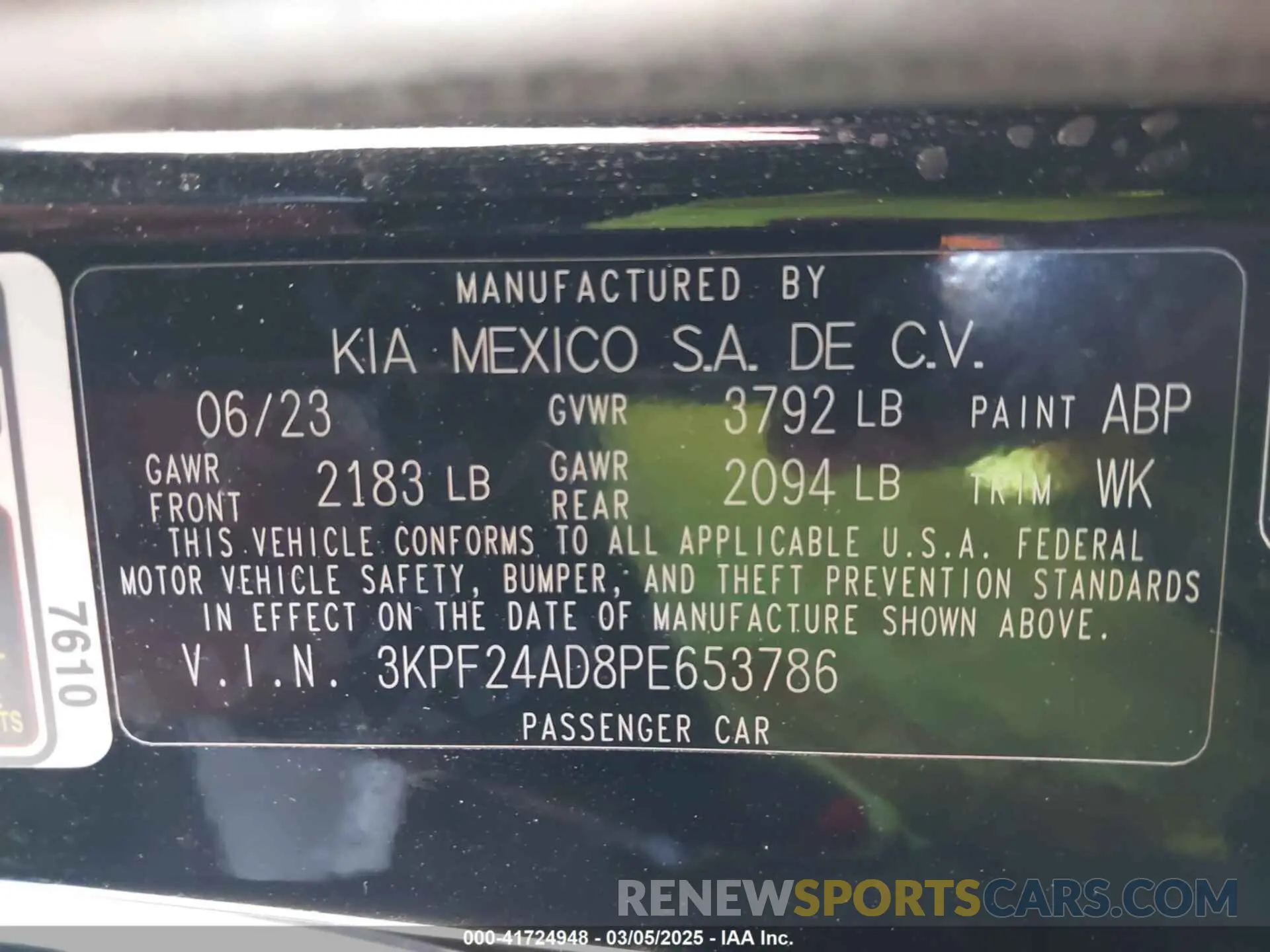 9 Photograph of a damaged car 3KPF24AD8PE653786 KIA FORTE 2023