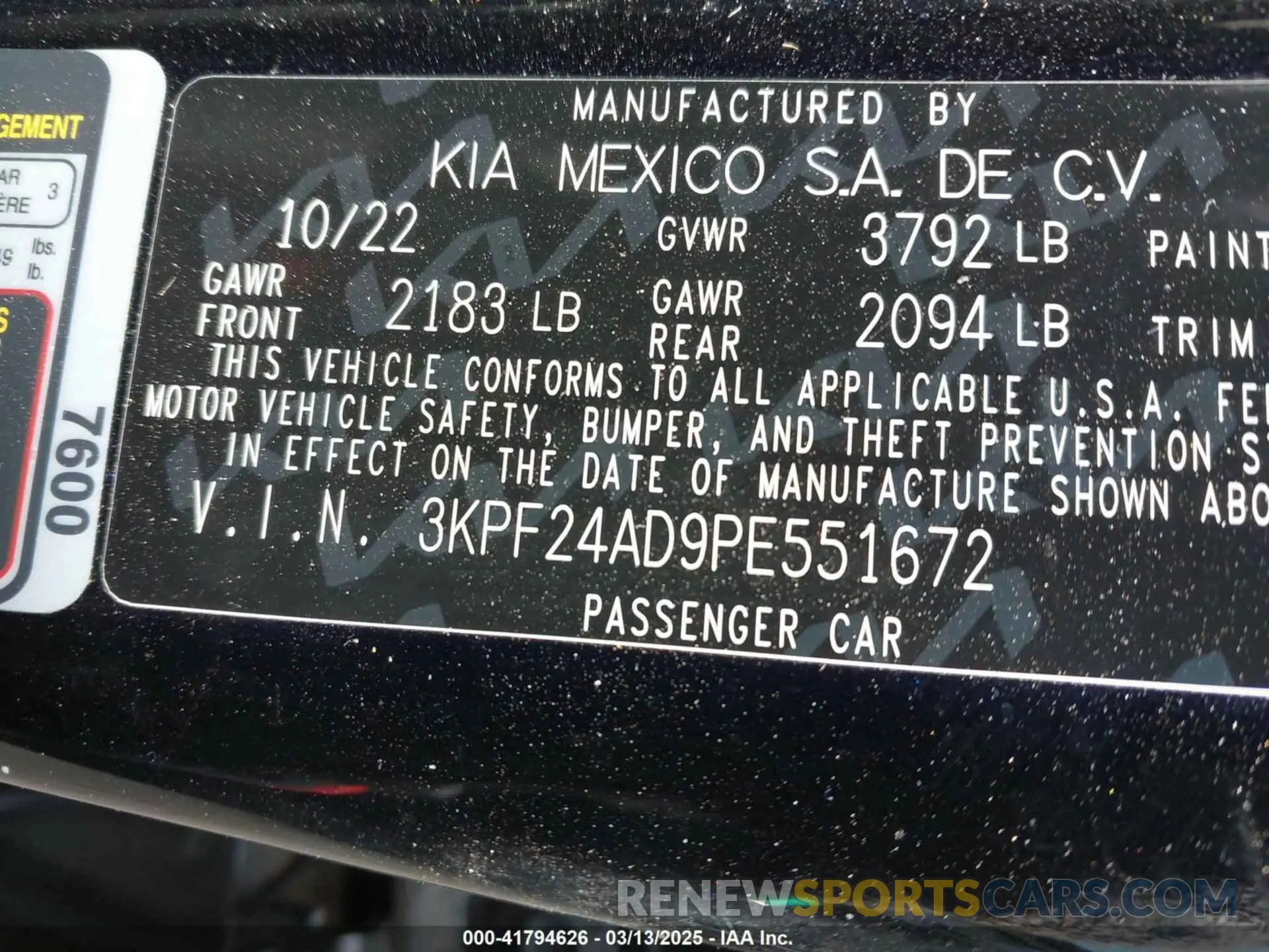 9 Photograph of a damaged car 3KPF24AD9PE551672 KIA FORTE 2023