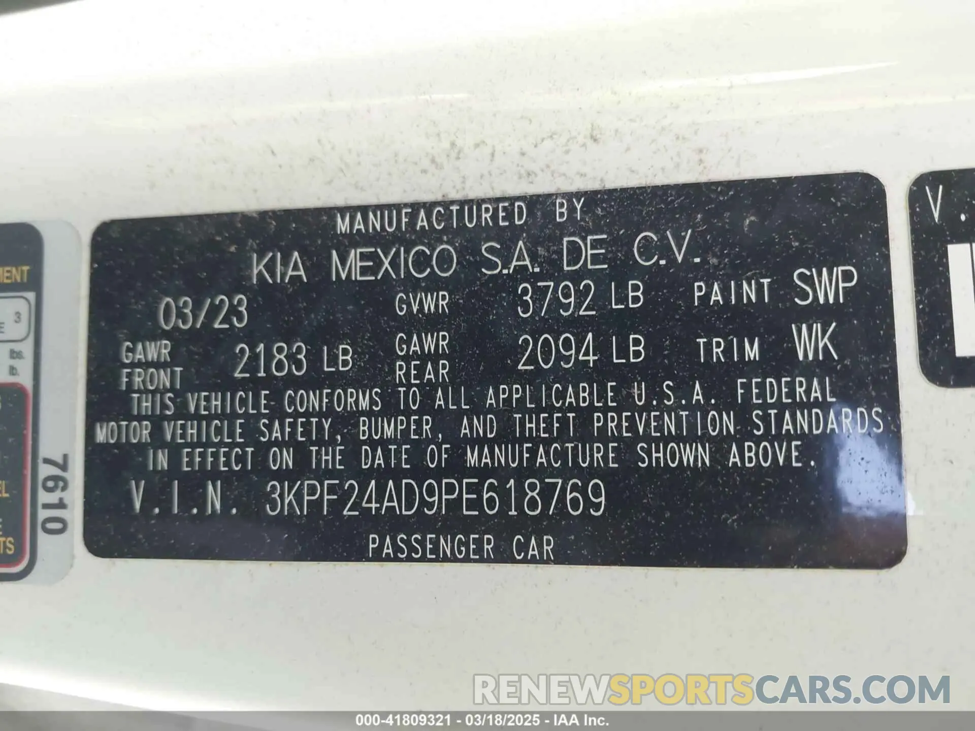 9 Photograph of a damaged car 3KPF24AD9PE618769 KIA FORTE 2023