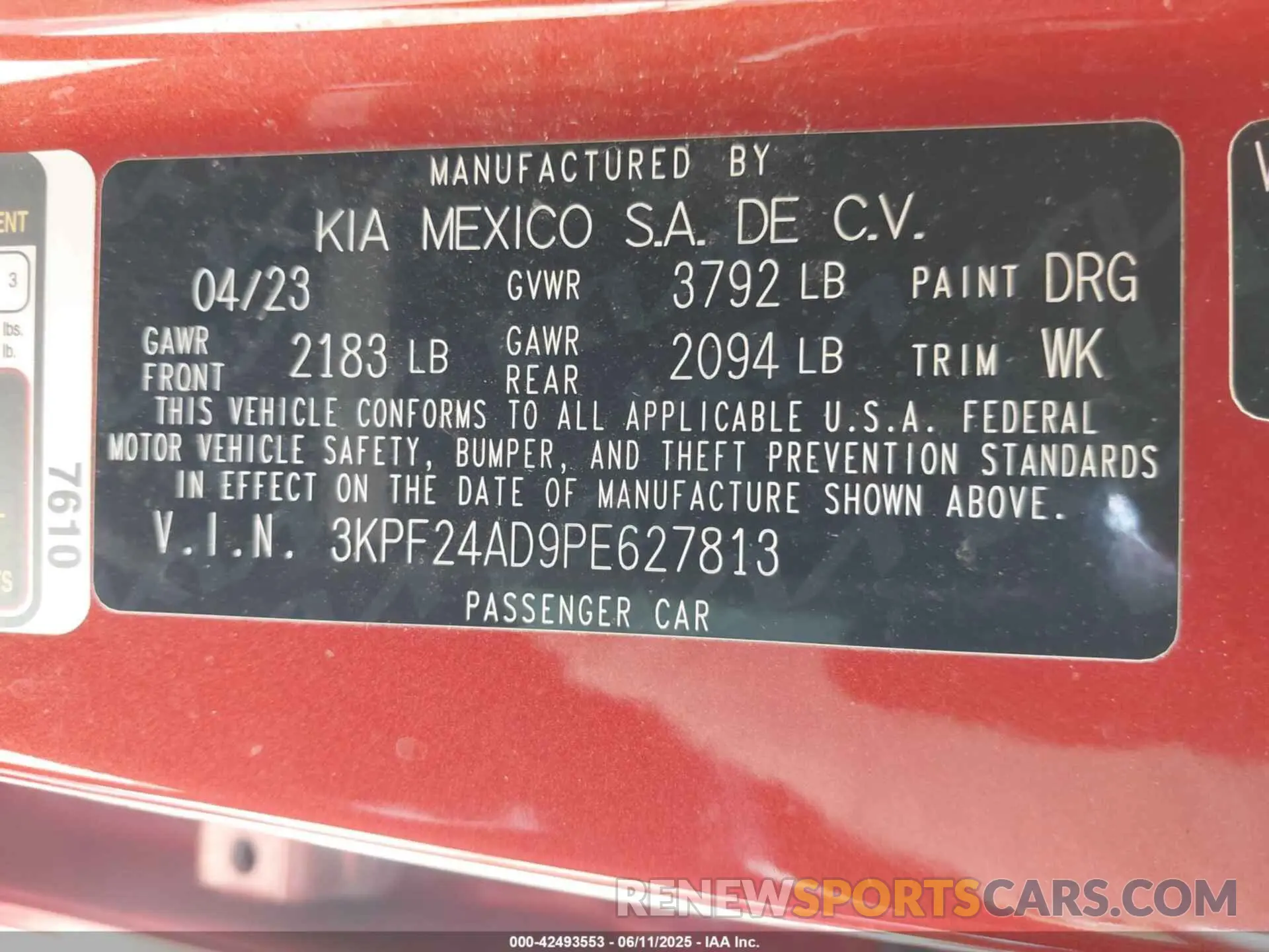 9 Photograph of a damaged car 3KPF24AD9PE627813 KIA FORTE 2023