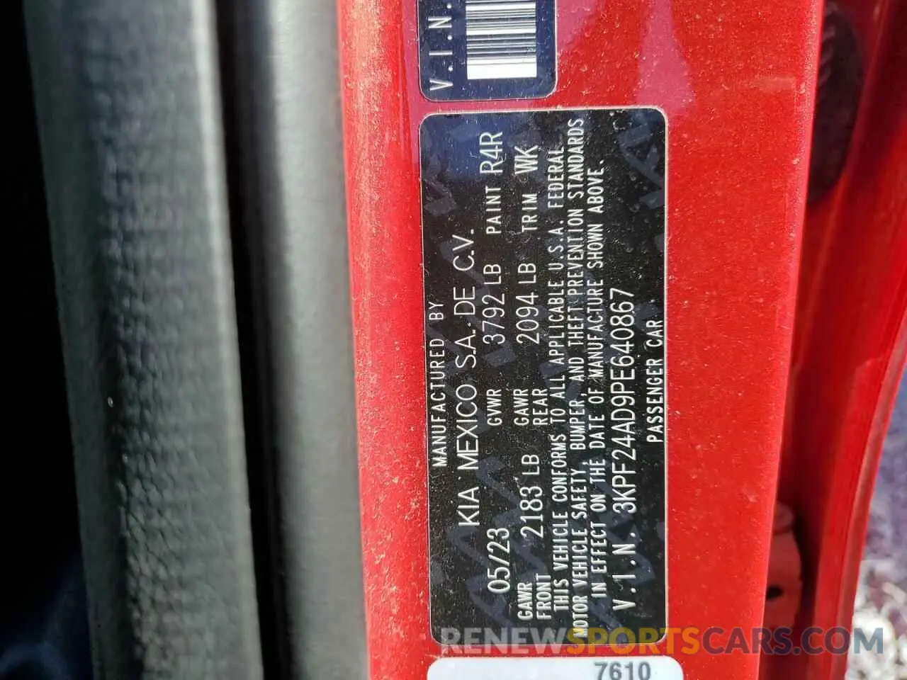 12 Photograph of a damaged car 3KPF24AD9PE640867 KIA FORTE 2023