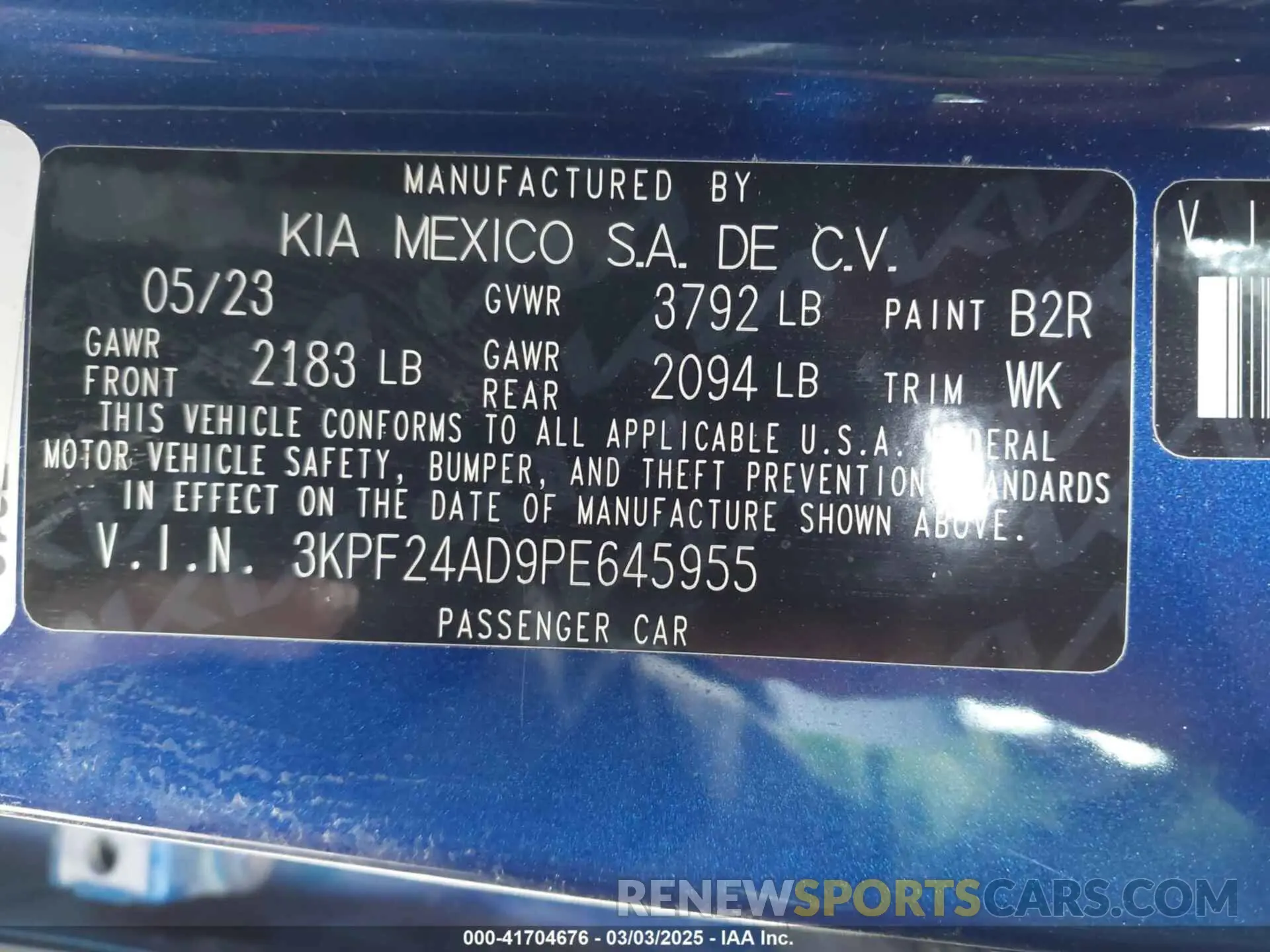 9 Photograph of a damaged car 3KPF24AD9PE645955 KIA FORTE 2023
