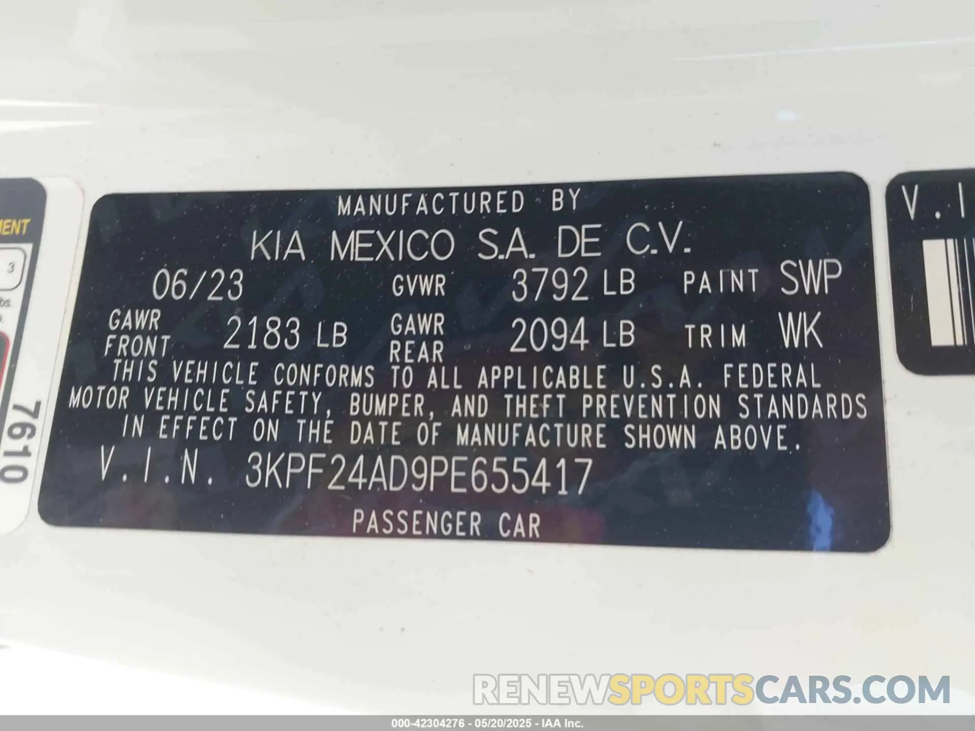 9 Photograph of a damaged car 3KPF24AD9PE655417 KIA FORTE 2023