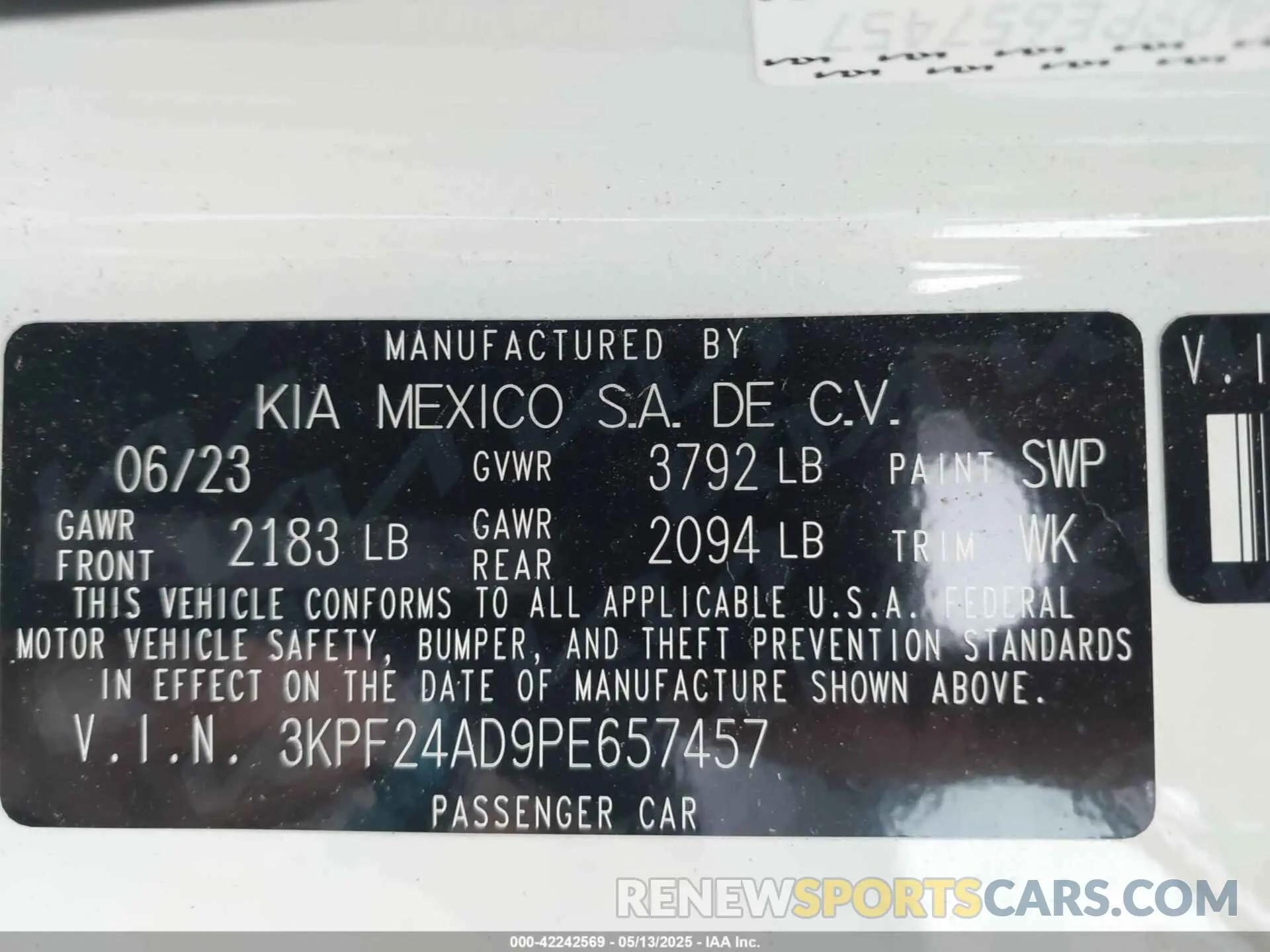 9 Photograph of a damaged car 3KPF24AD9PE657457 KIA FORTE 2023