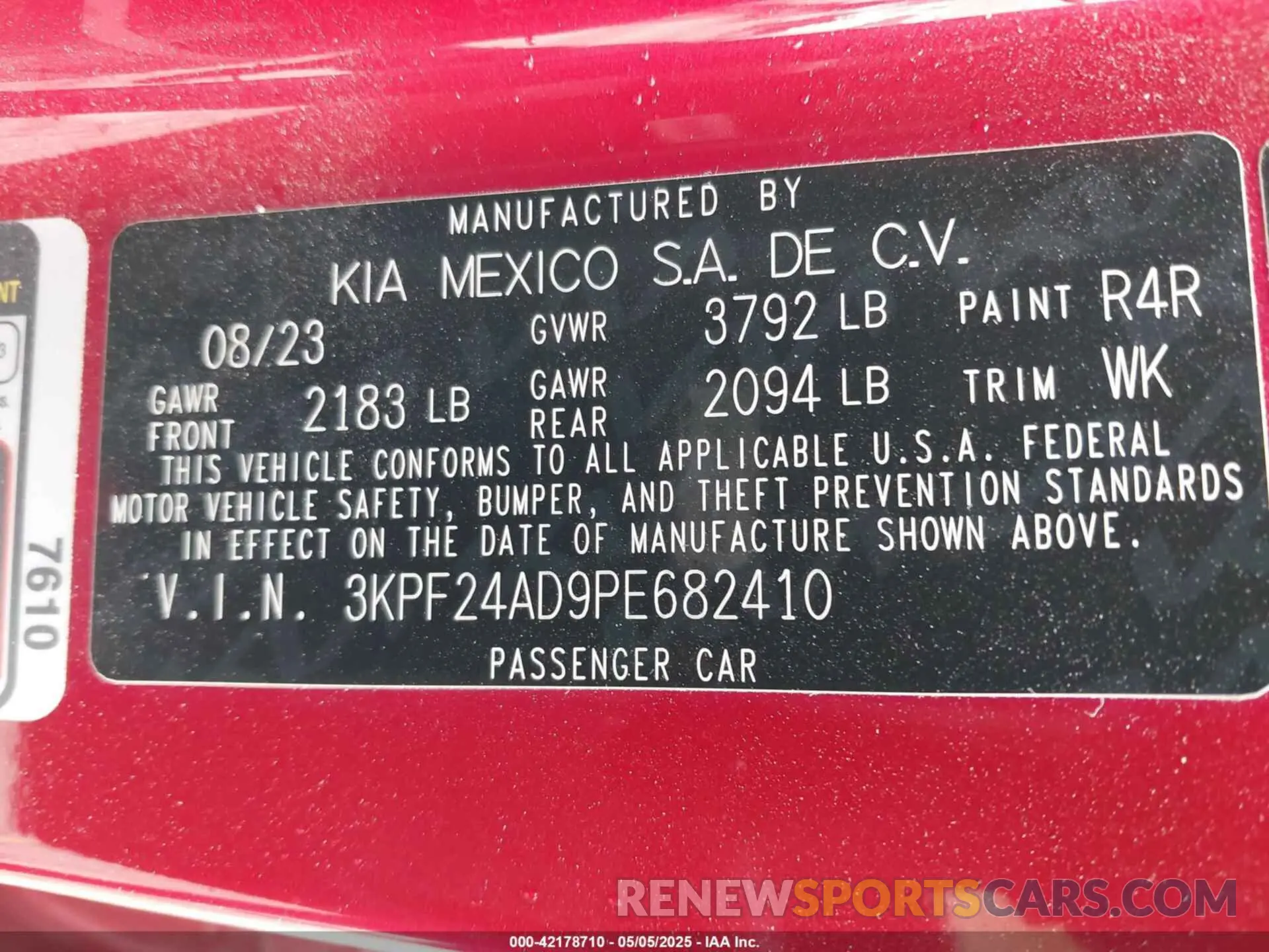 9 Photograph of a damaged car 3KPF24AD9PE682410 KIA FORTE 2023