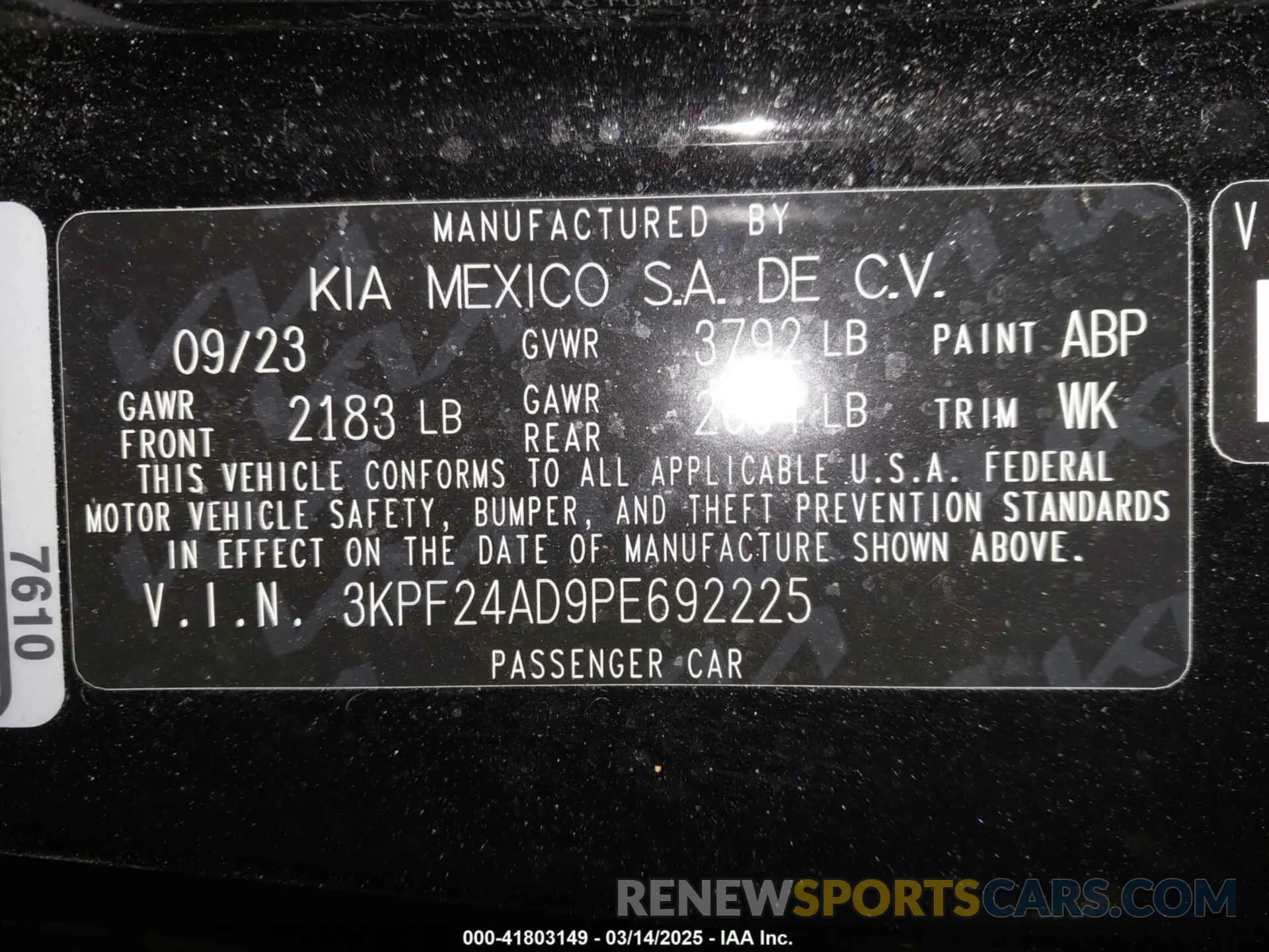 9 Photograph of a damaged car 3KPF24AD9PE692225 KIA FORTE 2023