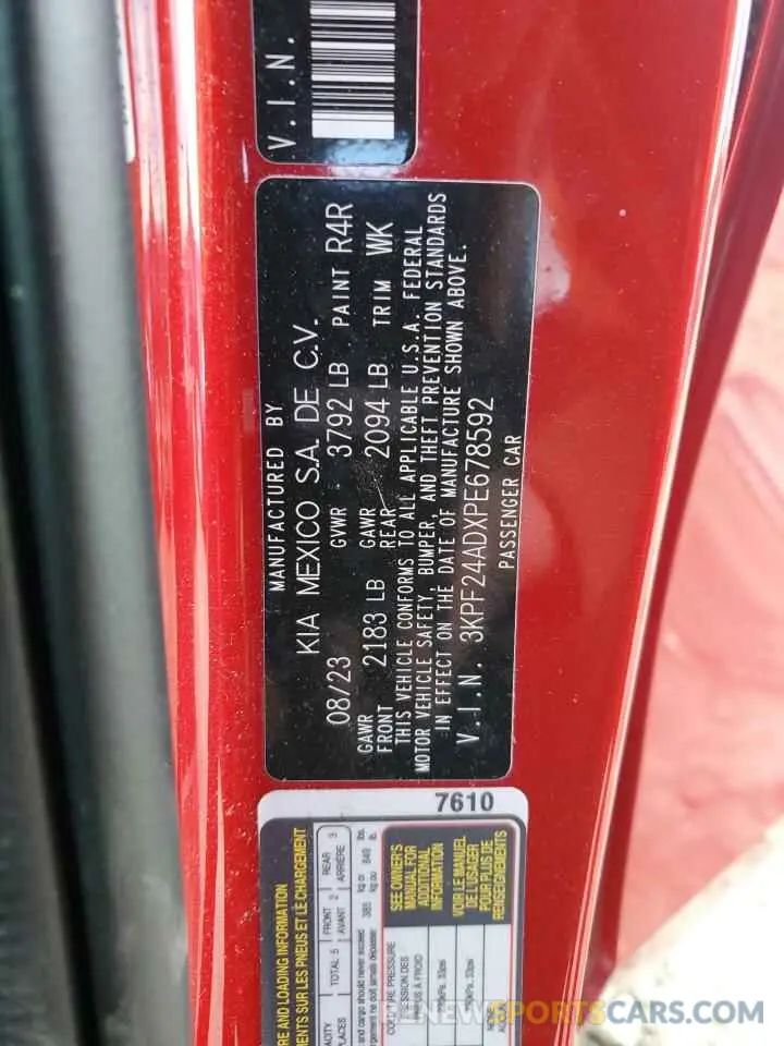 13 Photograph of a damaged car 3KPF24ADXPE678592 KIA FORTE 2023