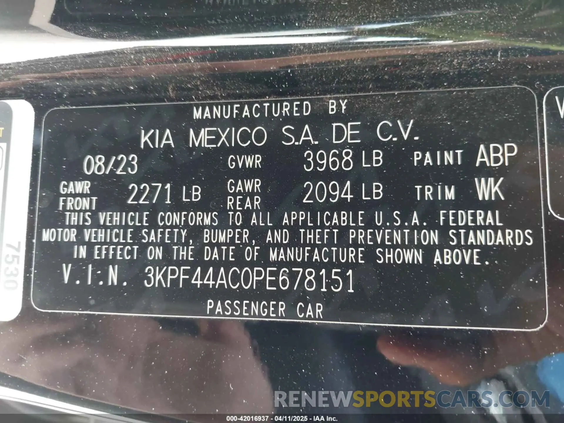 9 Photograph of a damaged car 3KPF44AC0PE678151 KIA FORTE 2023