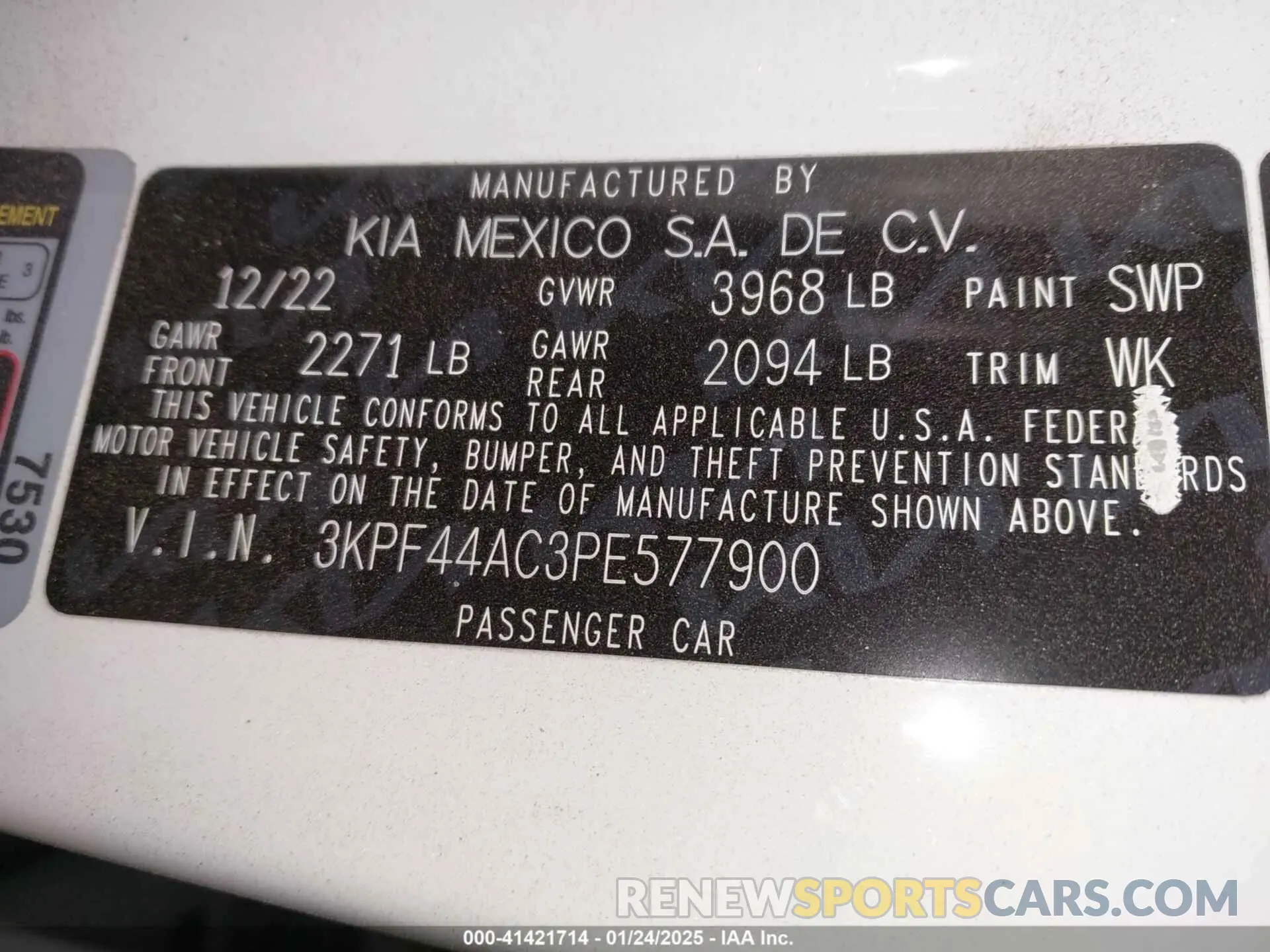 9 Photograph of a damaged car 3KPF44AC3PE577900 KIA FORTE 2023