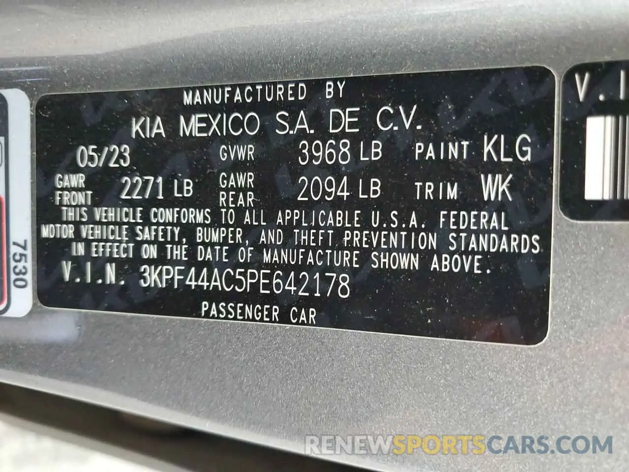 12 Photograph of a damaged car 3KPF44AC5PE642178 KIA FORTE 2023