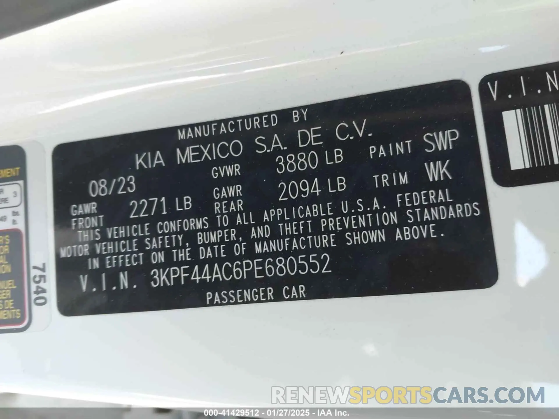 9 Photograph of a damaged car 3KPF44AC6PE680552 KIA FORTE 2023