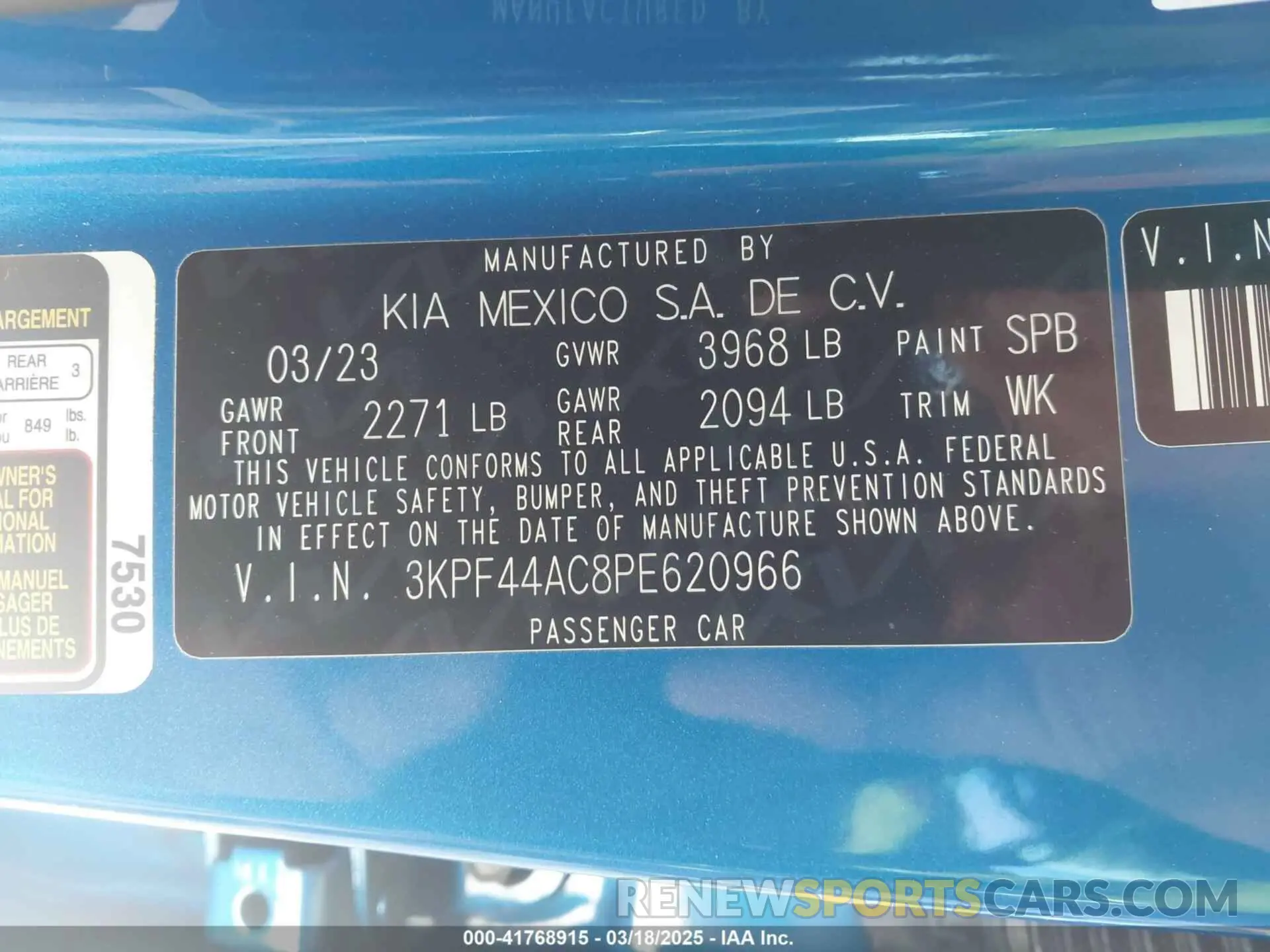 9 Photograph of a damaged car 3KPF44AC8PE620966 KIA FORTE 2023