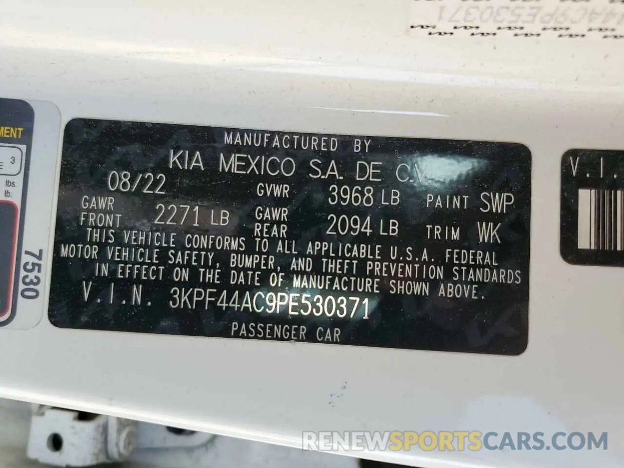 12 Photograph of a damaged car 3KPF44AC9PE530371 KIA FORTE 2023