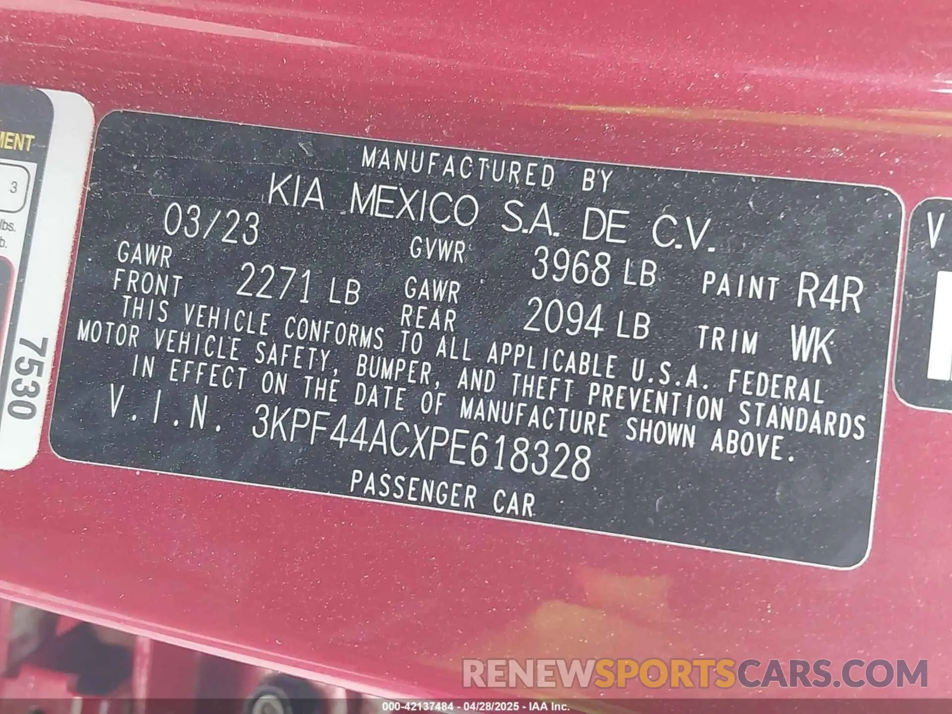9 Photograph of a damaged car 3KPF44ACXPE618328 KIA FORTE 2023