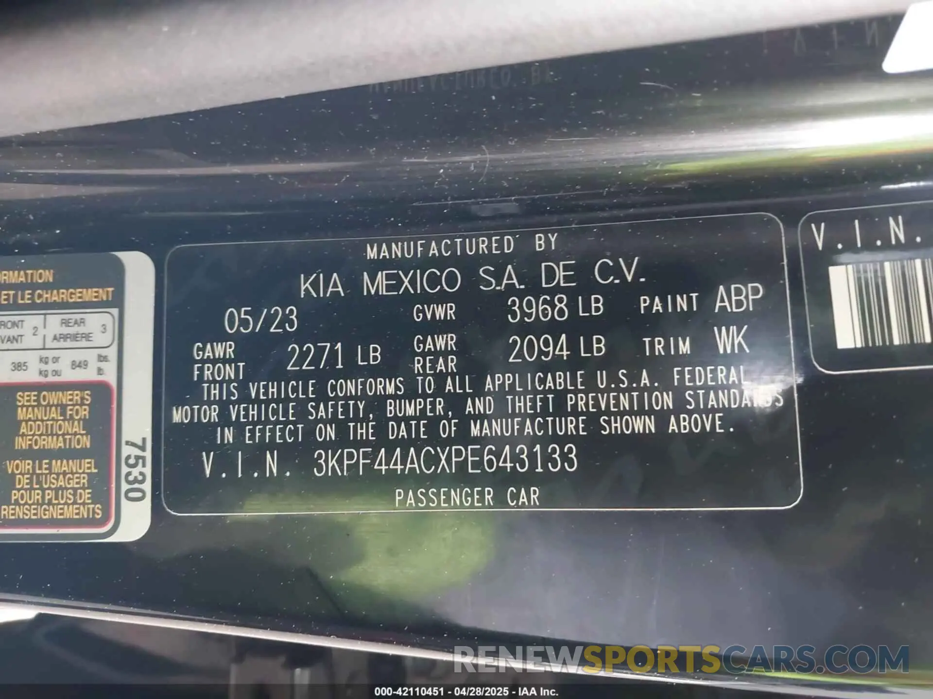 9 Photograph of a damaged car 3KPF44ACXPE643133 KIA FORTE 2023