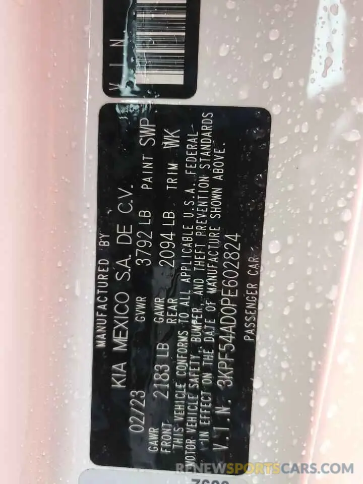 14 Photograph of a damaged car 3KPF54AD0PE602824 KIA FORTE 2023