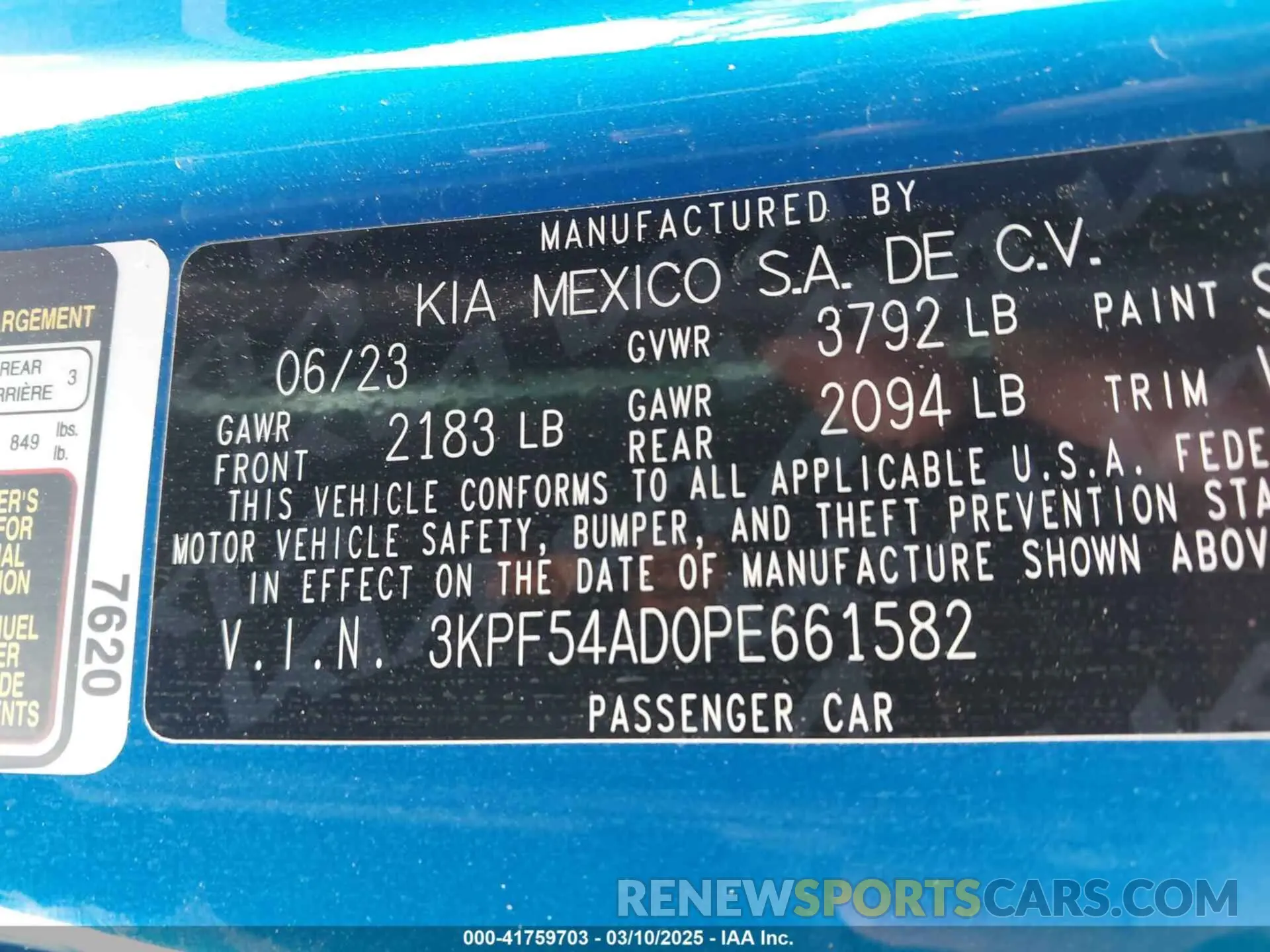9 Photograph of a damaged car 3KPF54AD0PE661582 KIA FORTE 2023