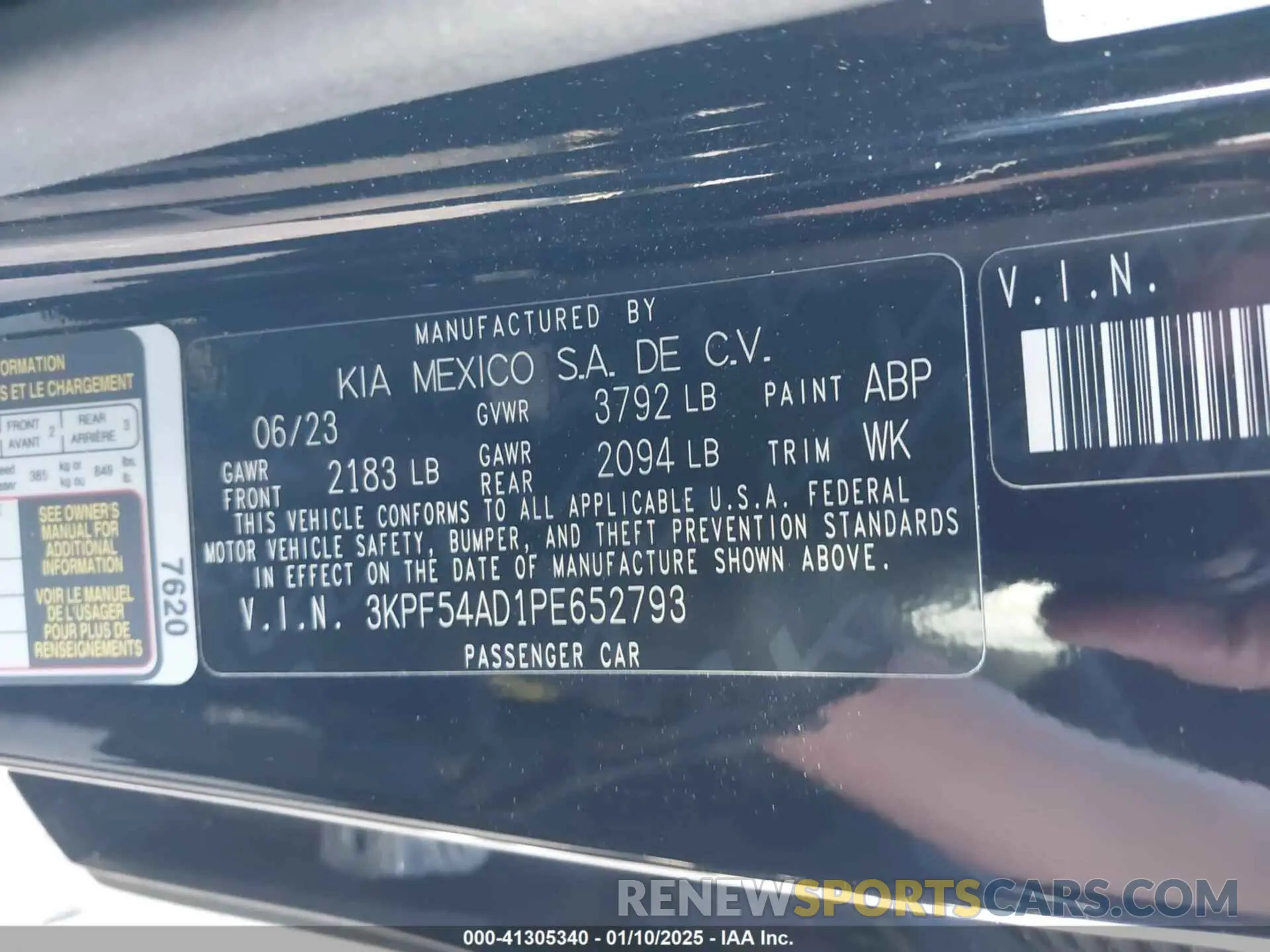 9 Photograph of a damaged car 3KPF54AD1PE652793 KIA FORTE 2023