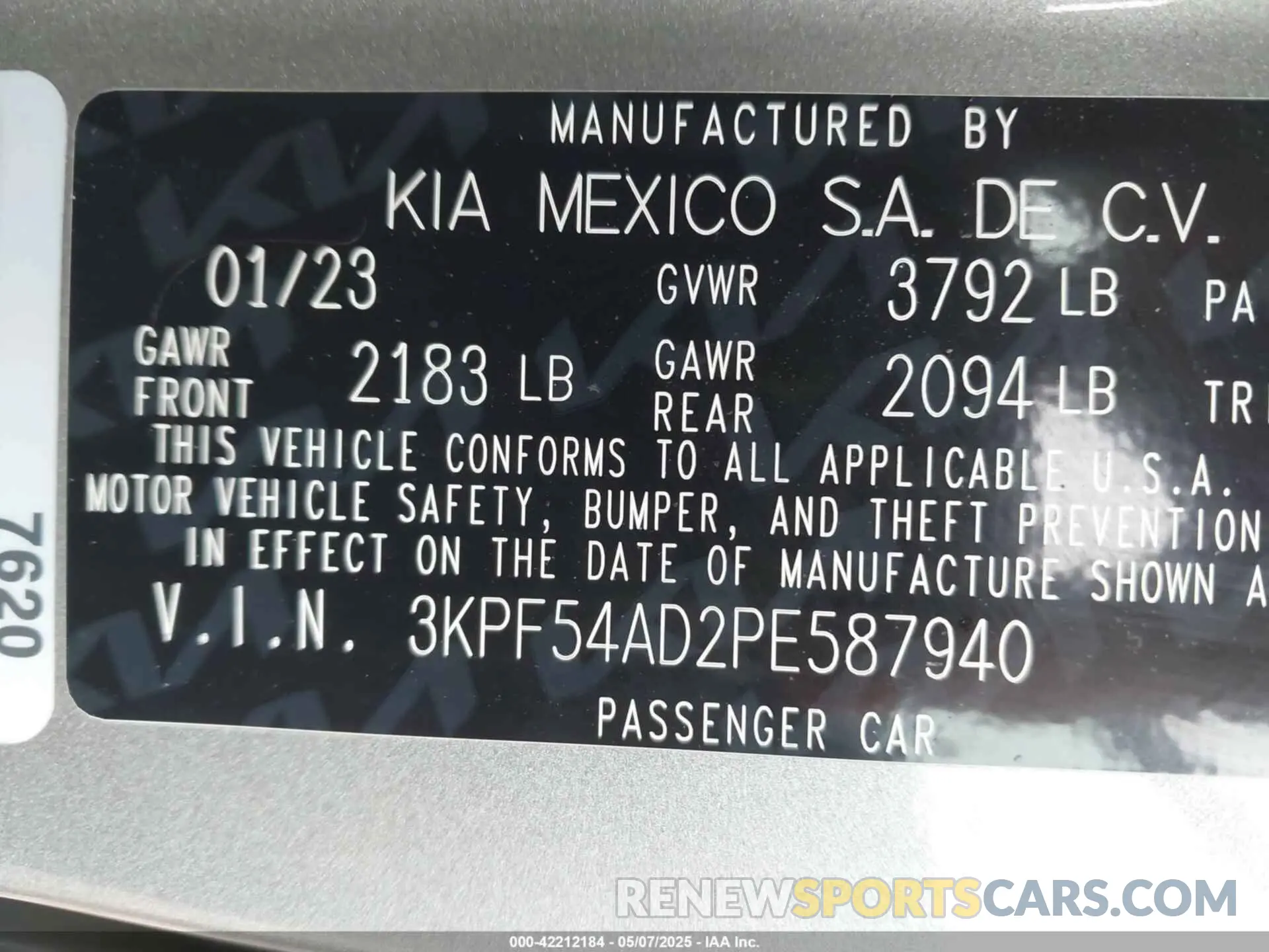 9 Photograph of a damaged car 3KPF54AD2PE587940 KIA FORTE 2023