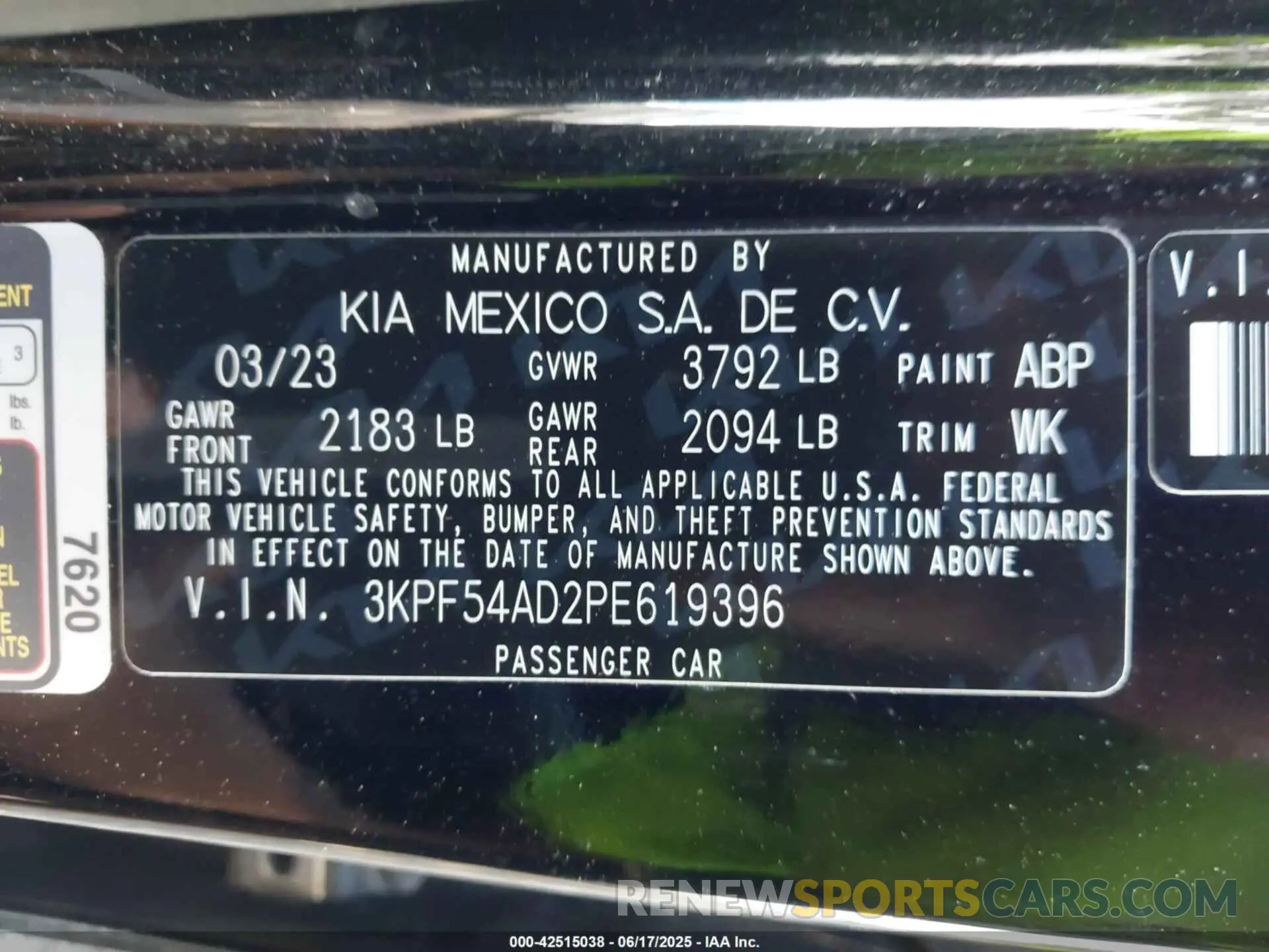 9 Photograph of a damaged car 3KPF54AD2PE619396 KIA FORTE 2023