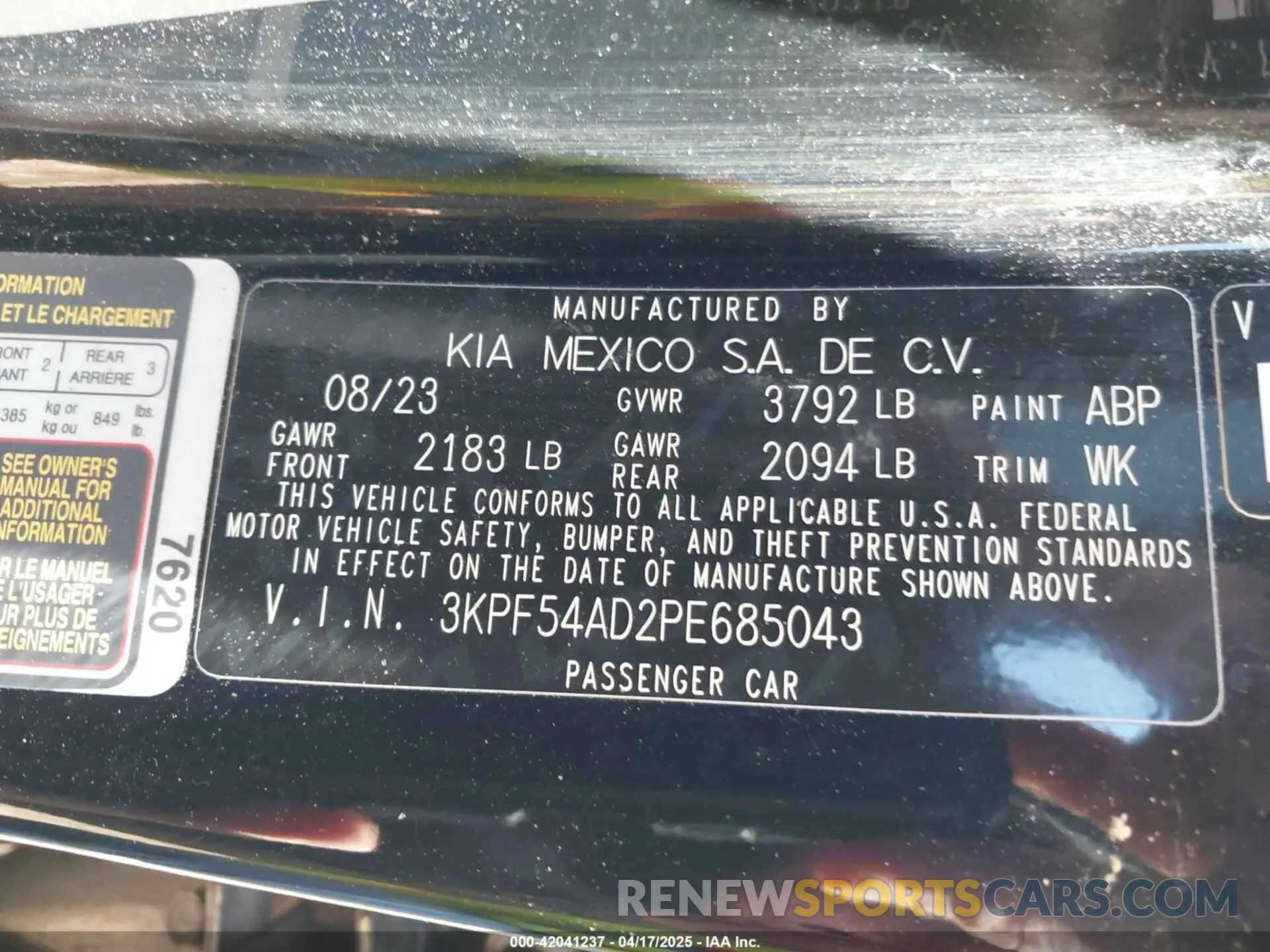 9 Photograph of a damaged car 3KPF54AD2PE685043 KIA FORTE 2023