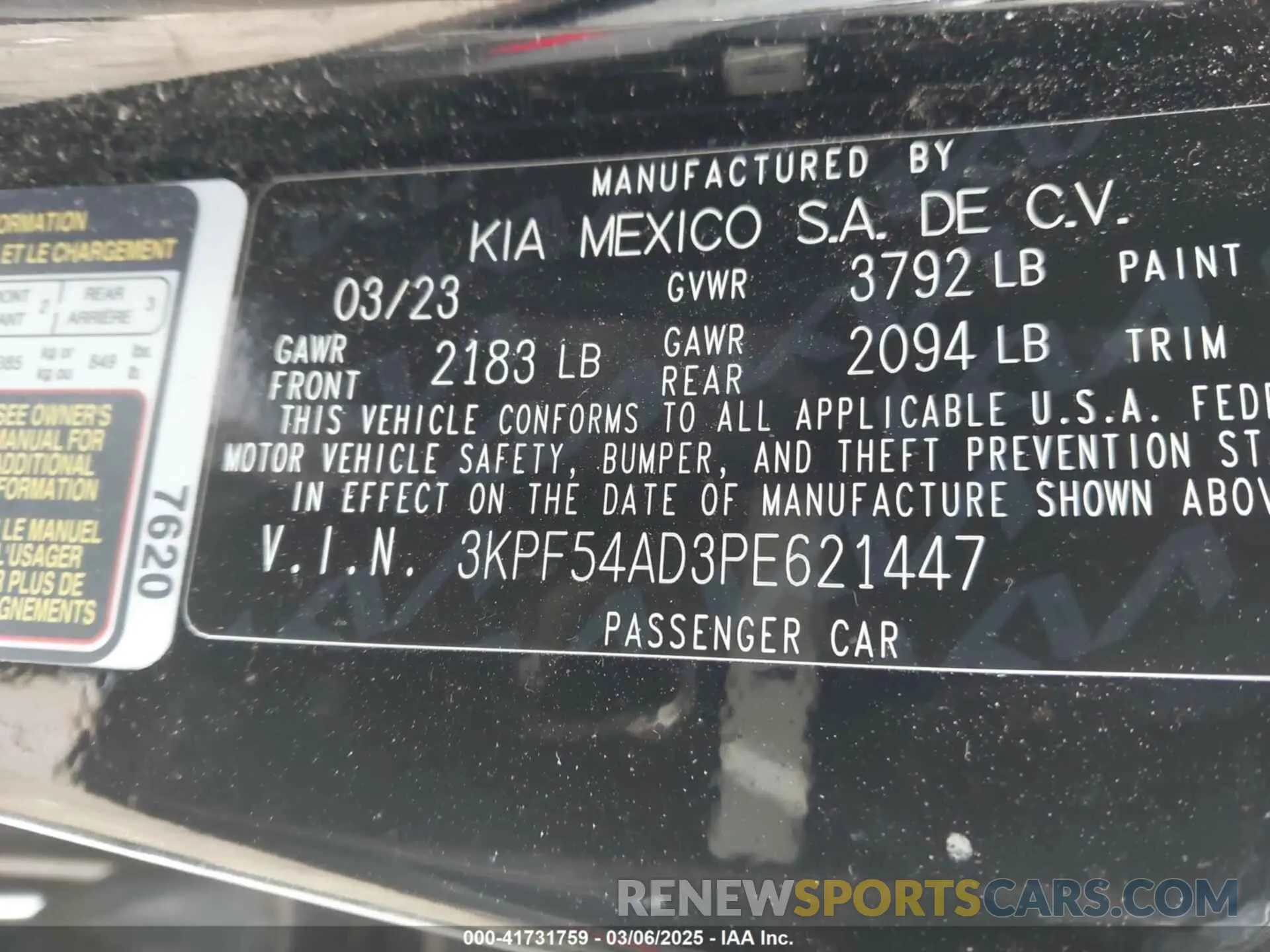 9 Photograph of a damaged car 3KPF54AD3PE621447 KIA FORTE 2023
