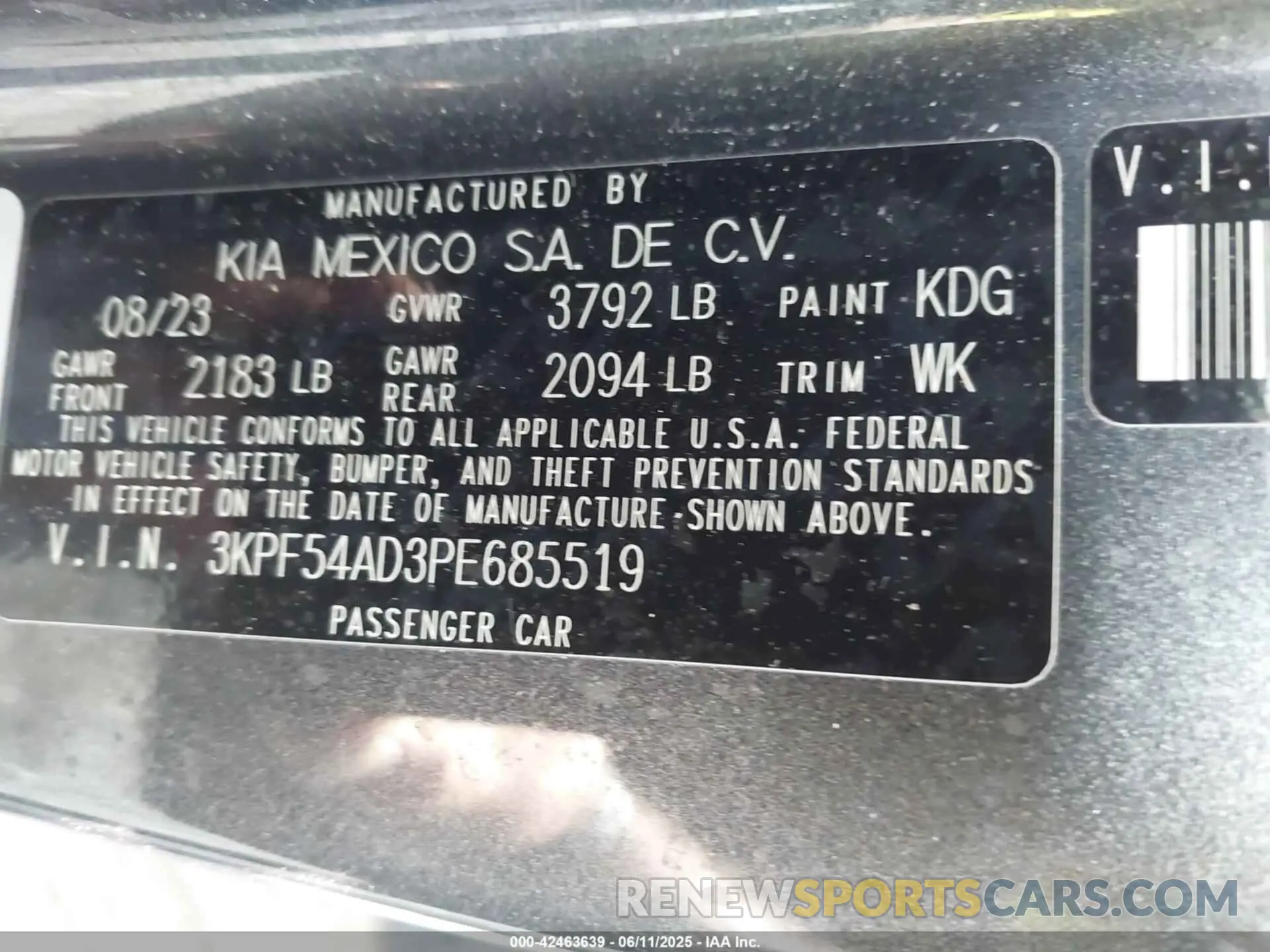 9 Photograph of a damaged car 3KPF54AD3PE685519 KIA FORTE 2023